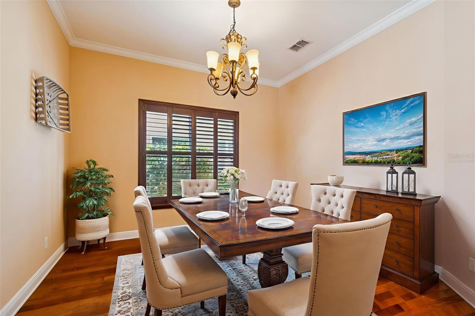 Virtually staged Dining Room