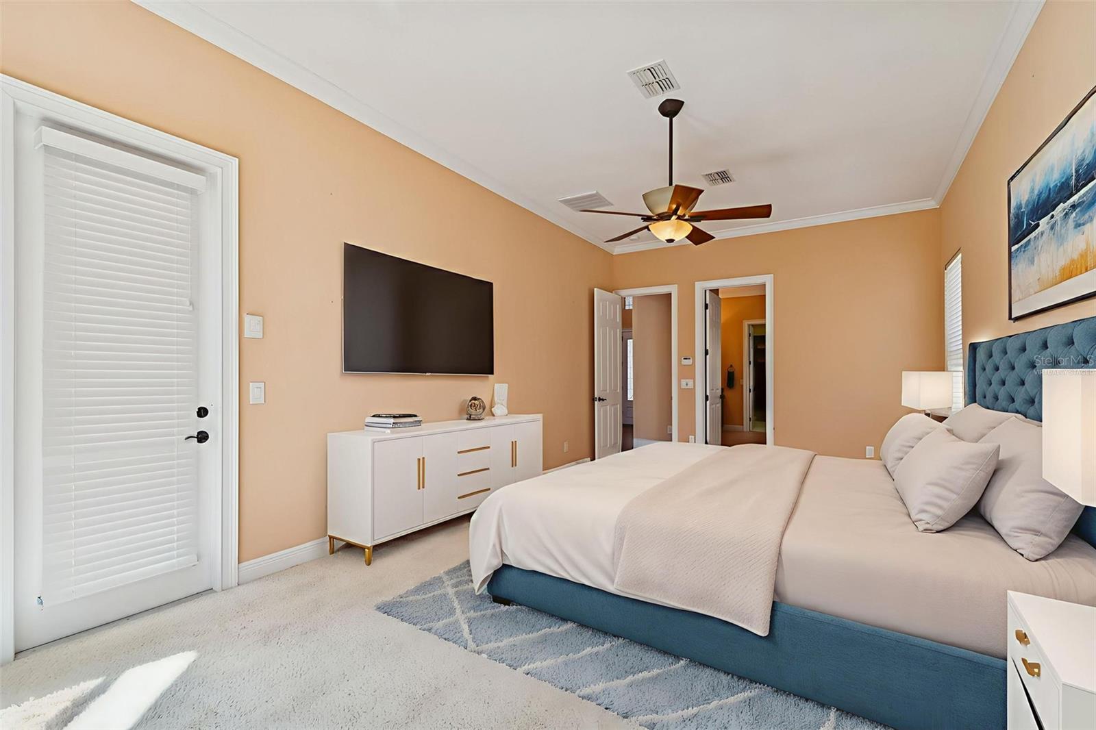 Virtually staged Primary Bedroom