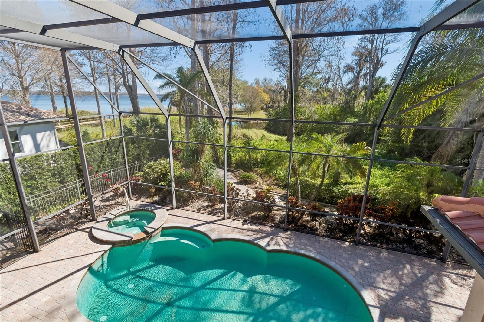 2nd floor balcony overlooking pool