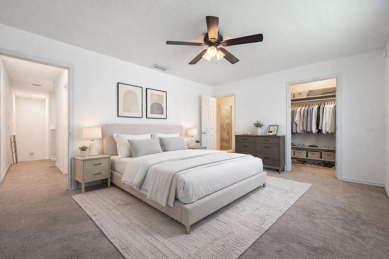 Master bedroom furniture digitally staged