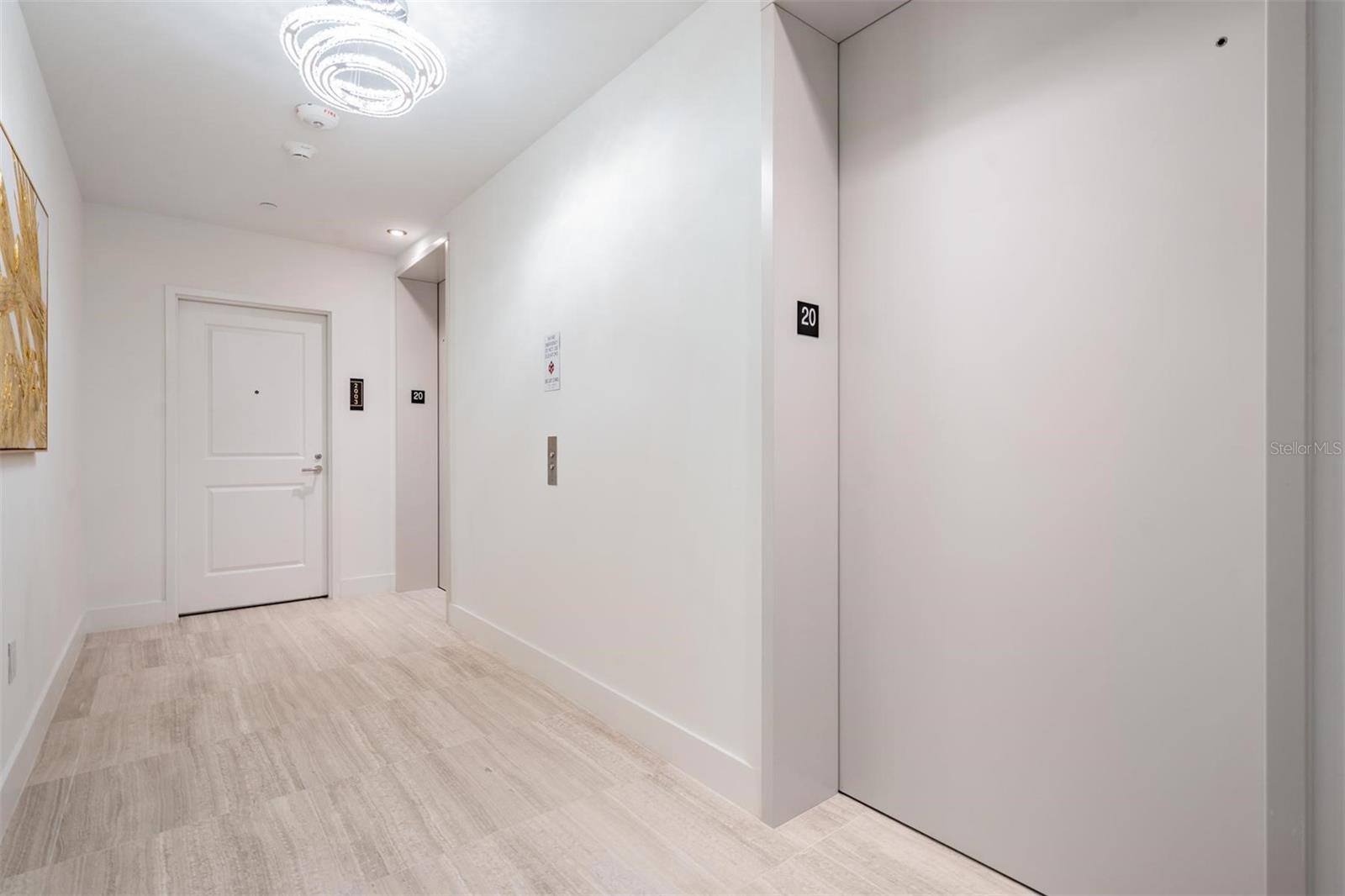 Your own private elevator lobby into your condo