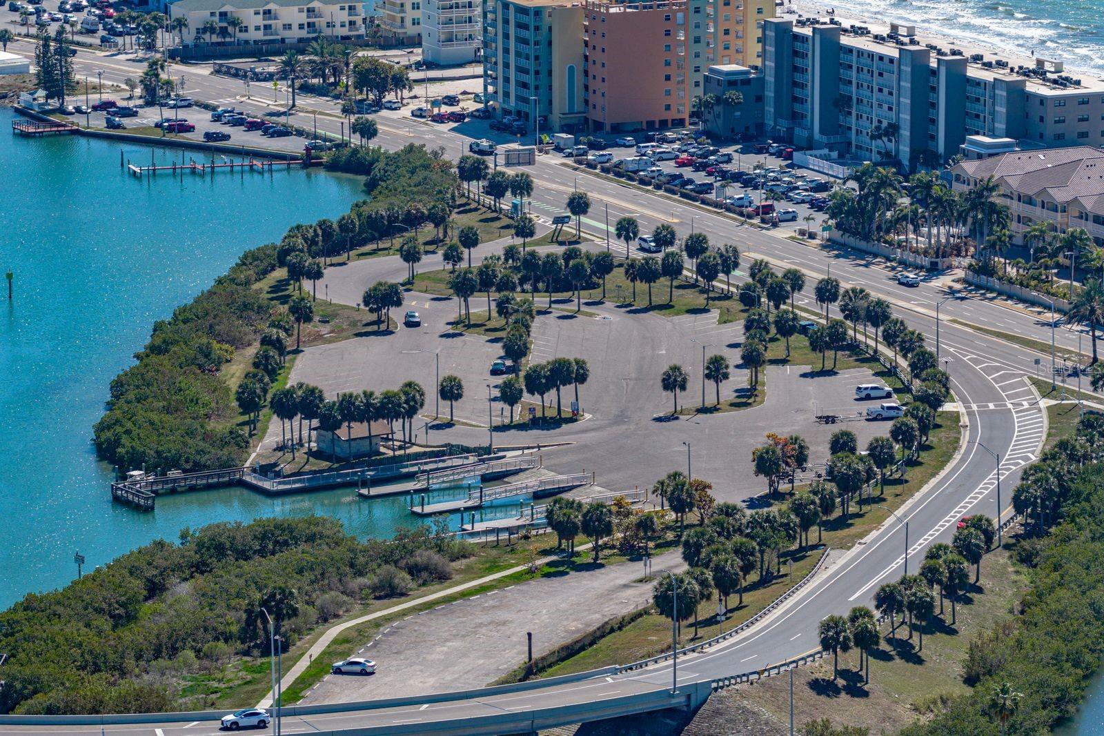 There is a public boat ramp just south of your new condo