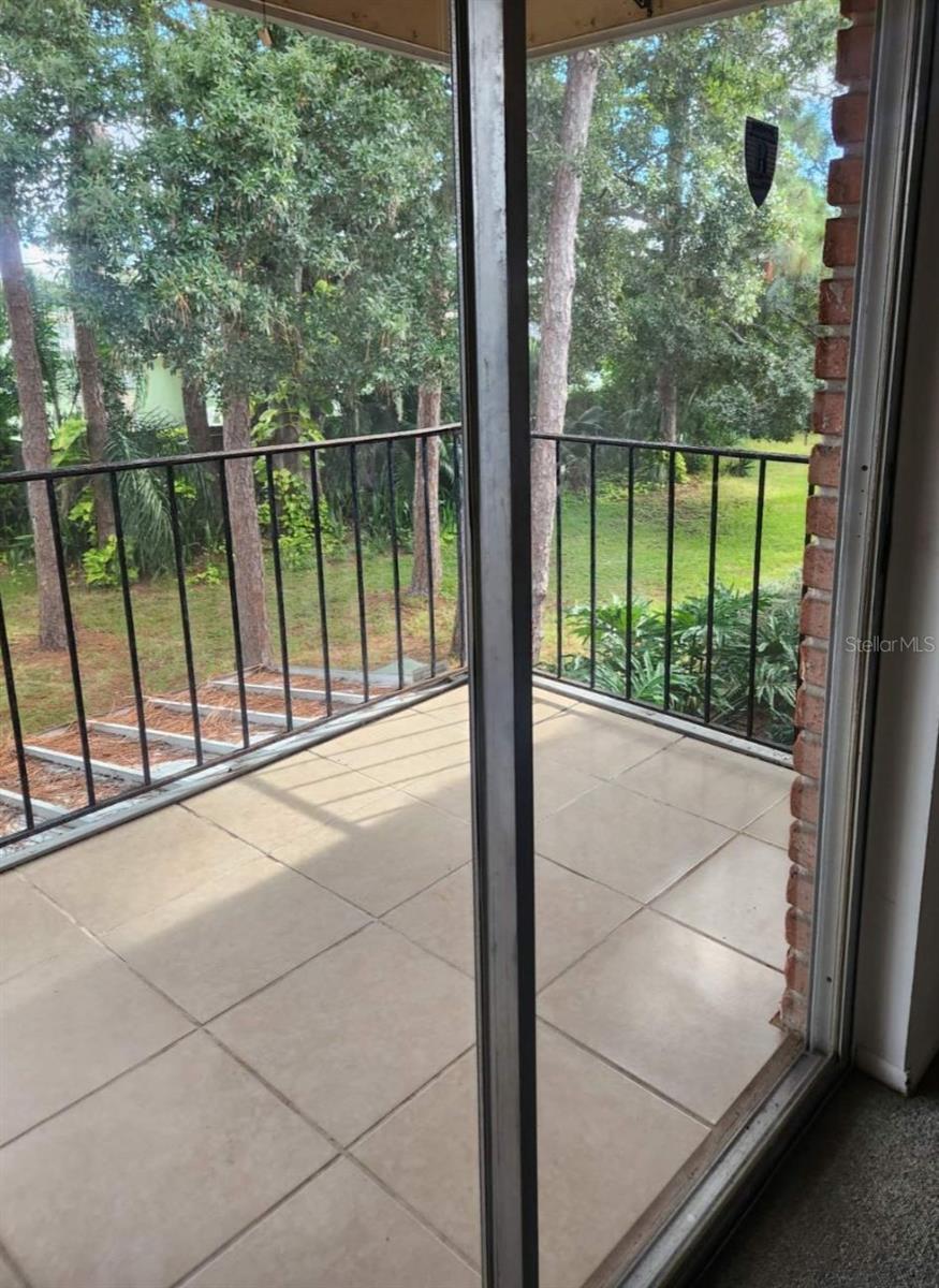 view from the balcony toward the backyard