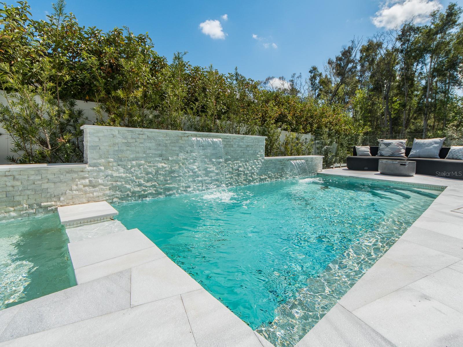 Custom Pool with Water Feature