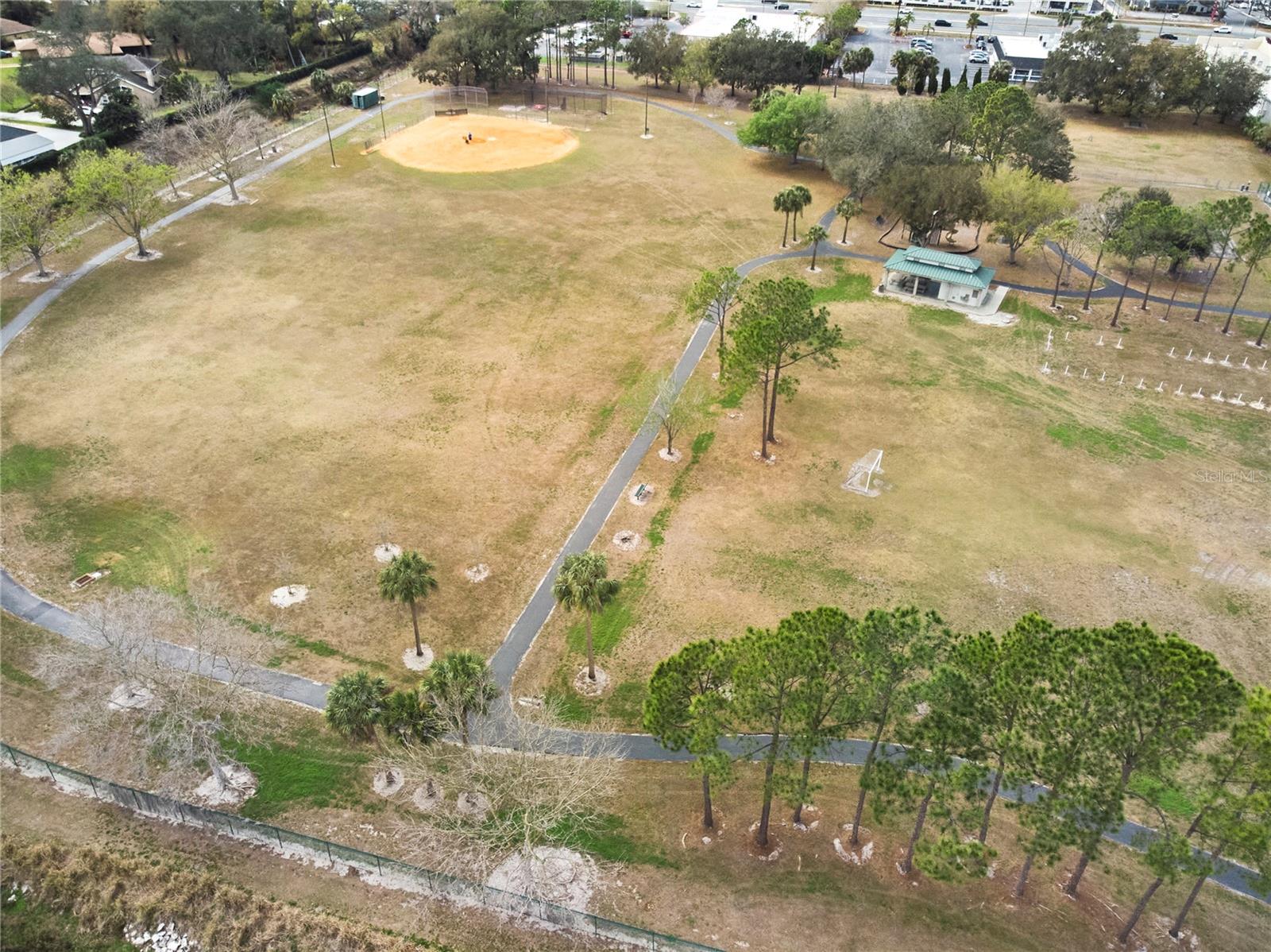 Playground, swings, baseball, soccer and Dog Park.
