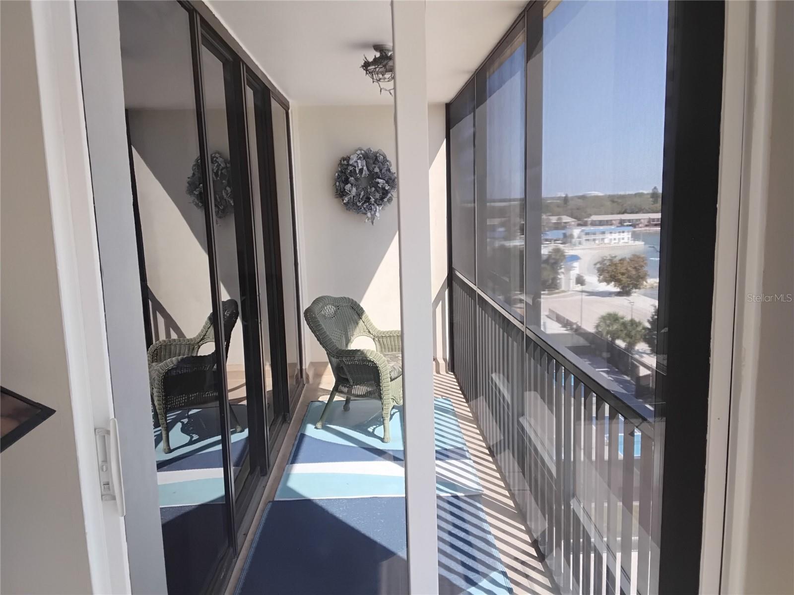 Access  screened balconies  from Living Rm