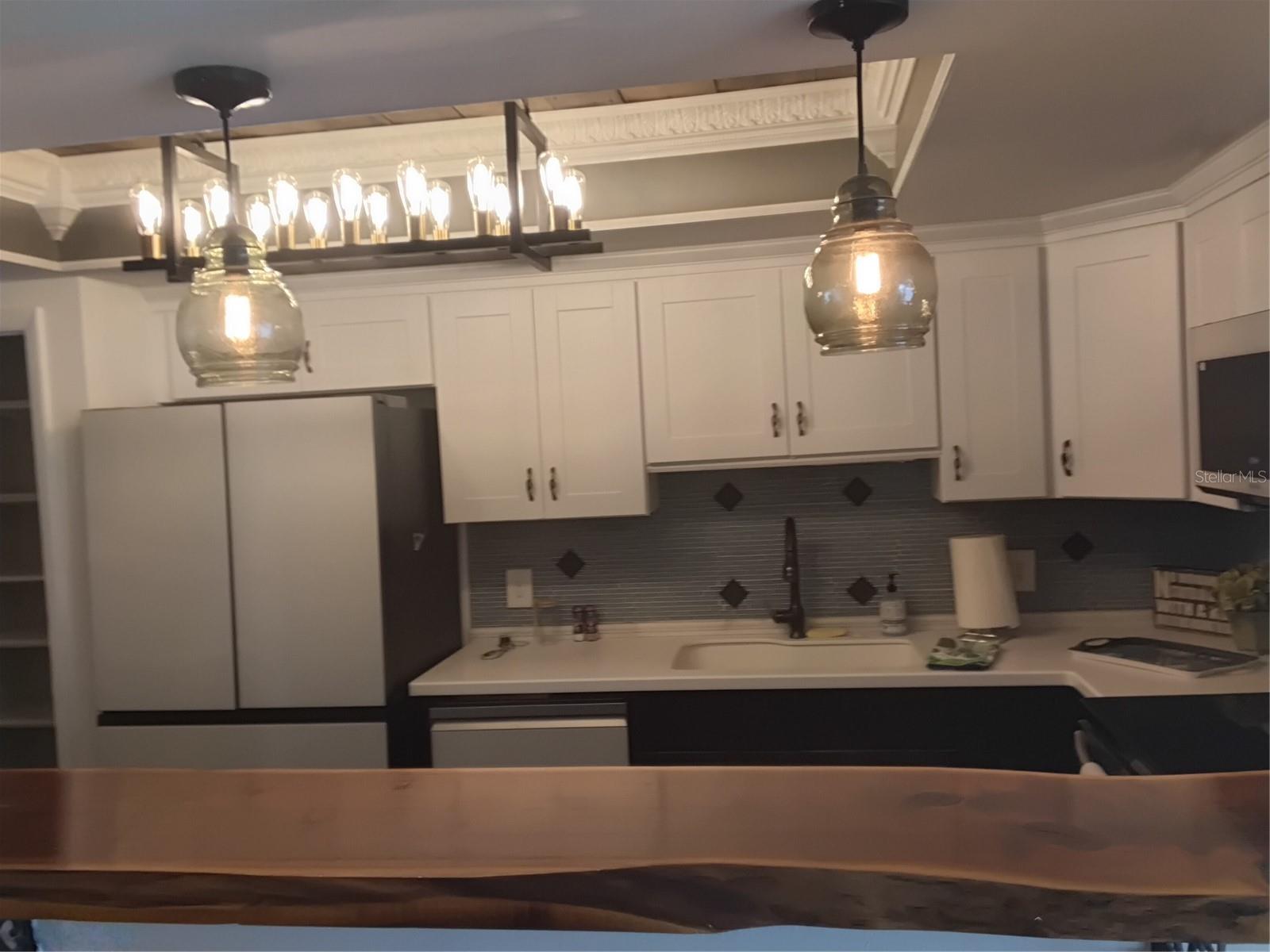 View of kitchen from snack bar