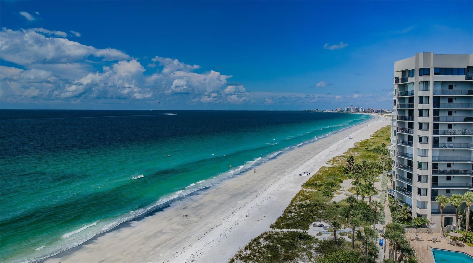 The shoreline on private Sand Key Beach