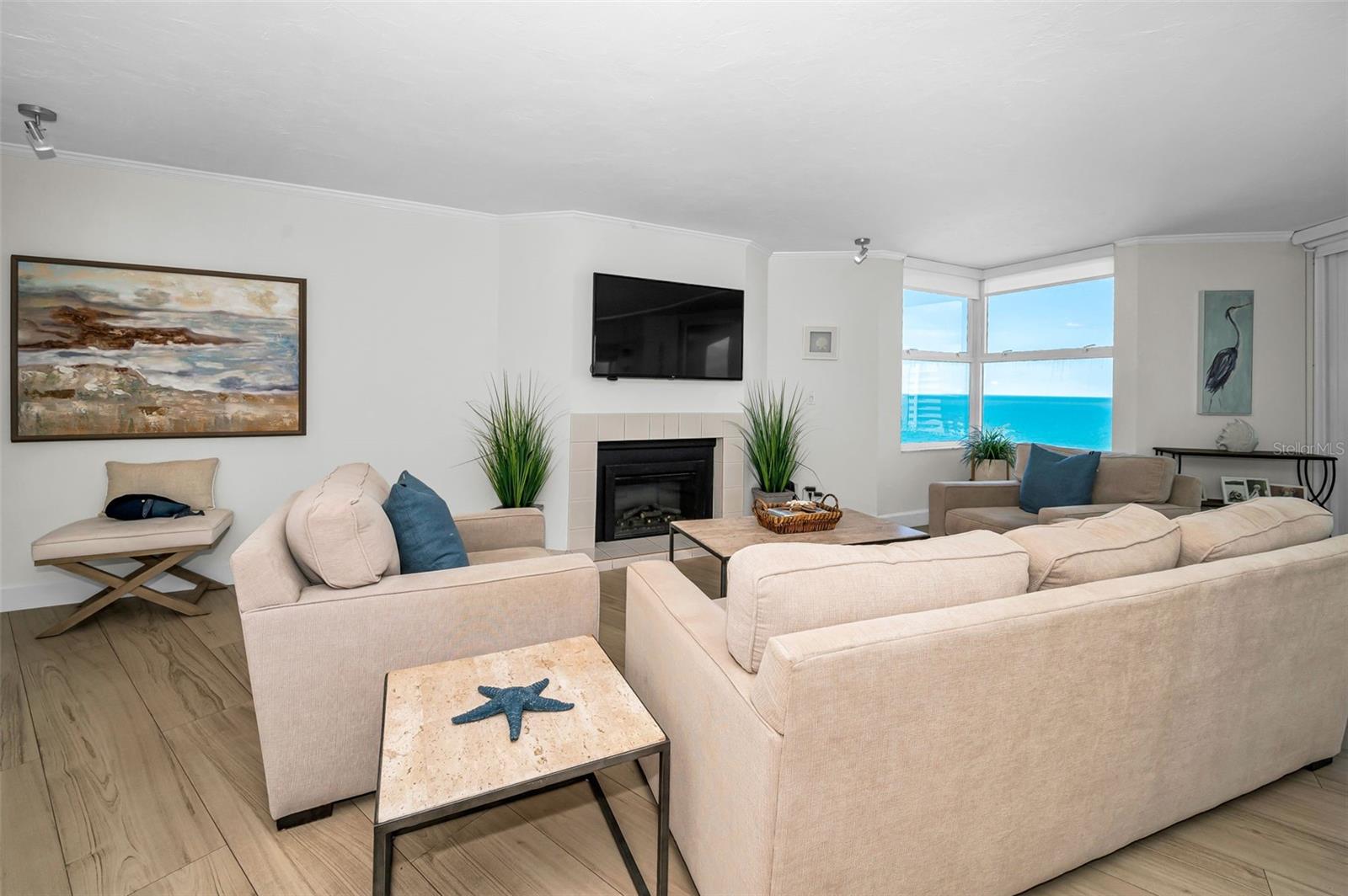 Sun Filled Living Area with Beachfront views!