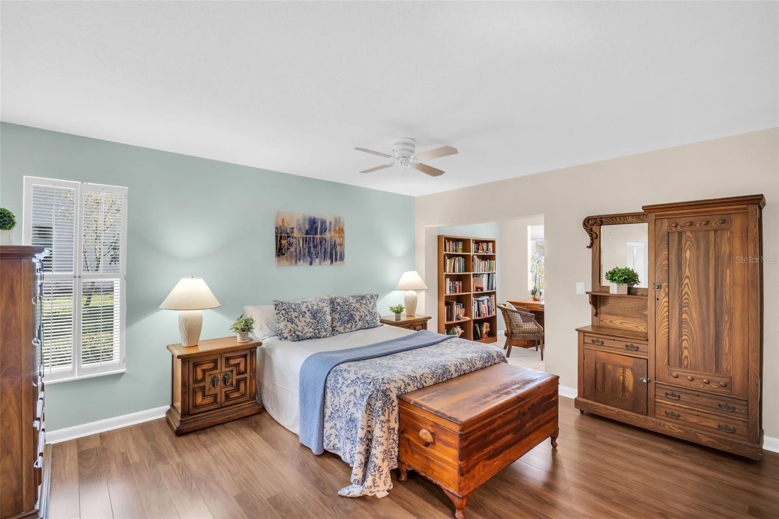 The massive master oasis is big enough for a king & offers a bonus office/flex space~