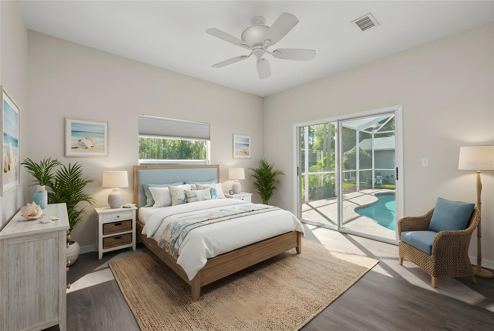 Virtually Staged Downstairs Suite BR 2 perfect for guests!