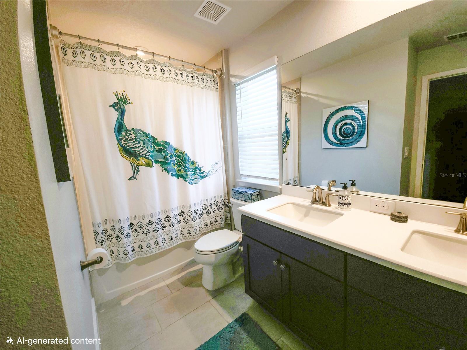 Bathroom 2 with double vanities