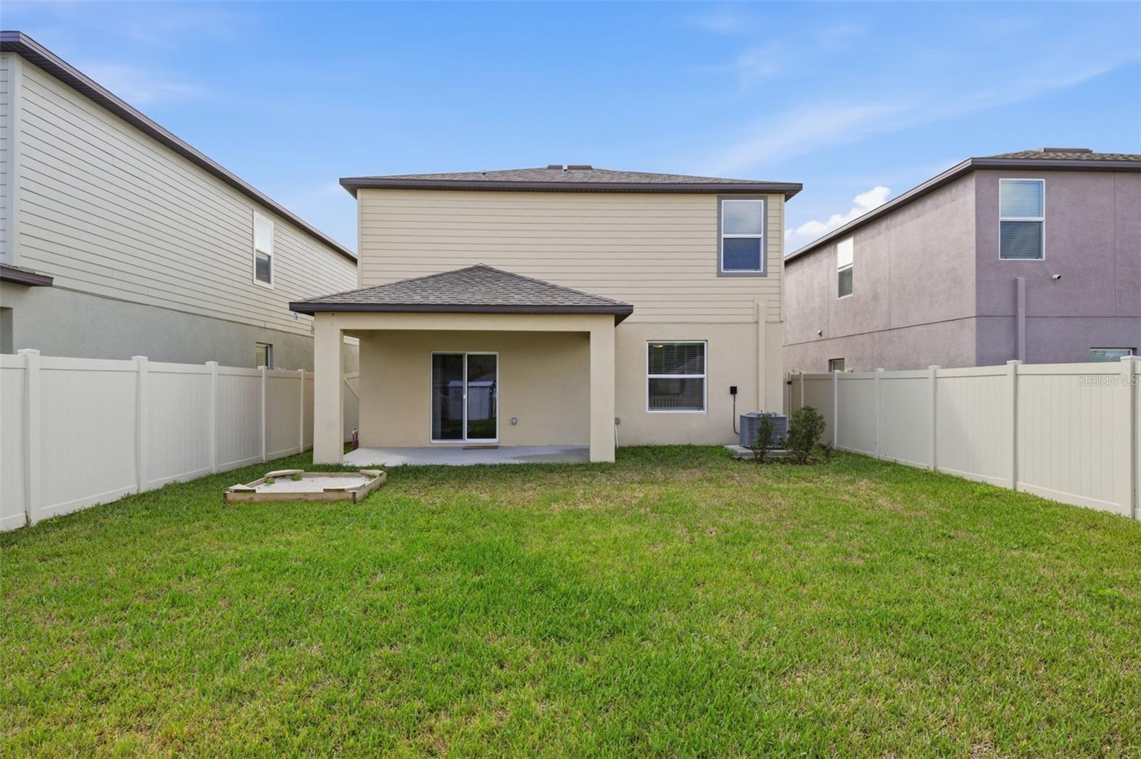 View of the back yard towards the house