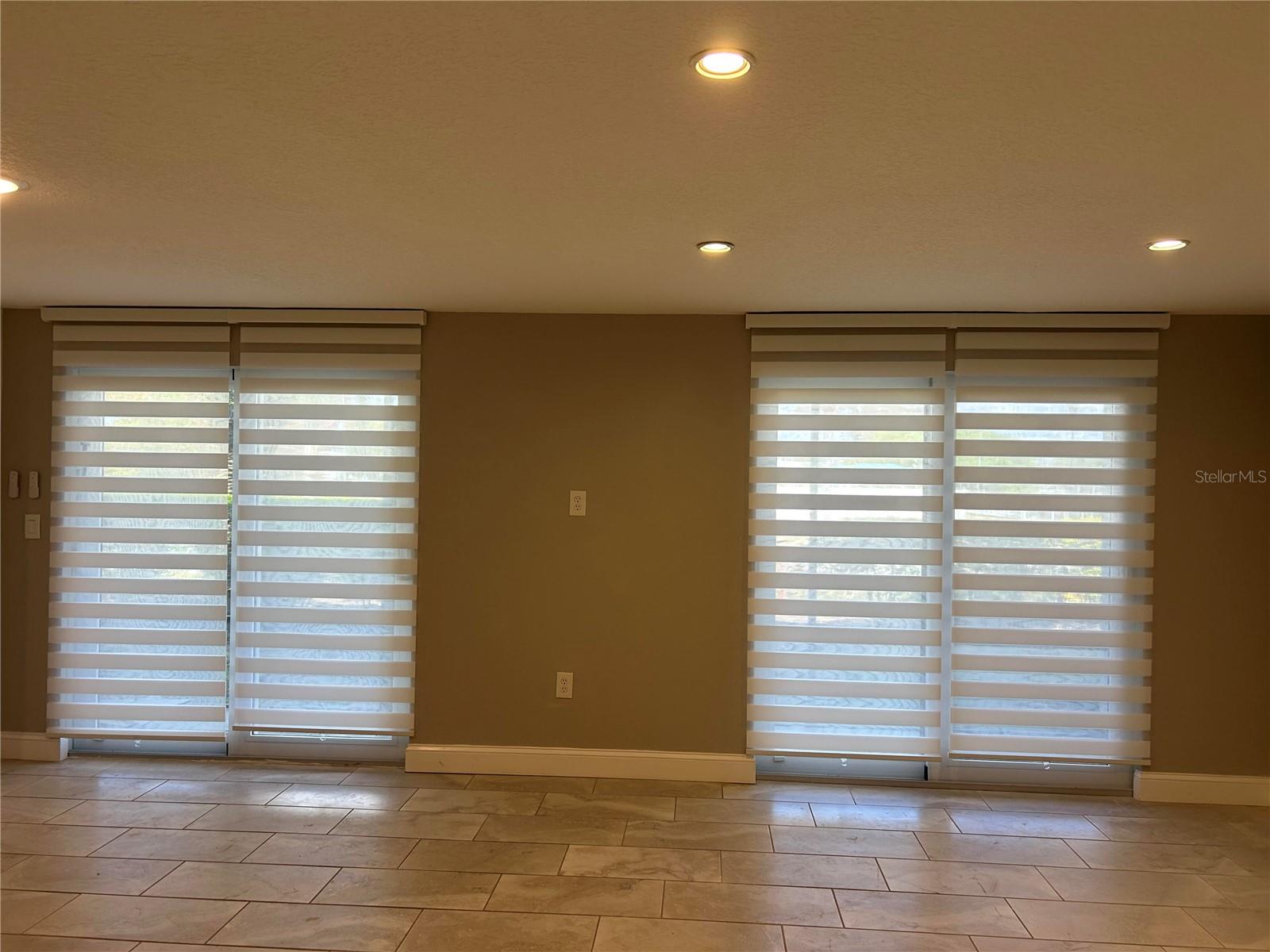 Modern sliding glass door window treatment