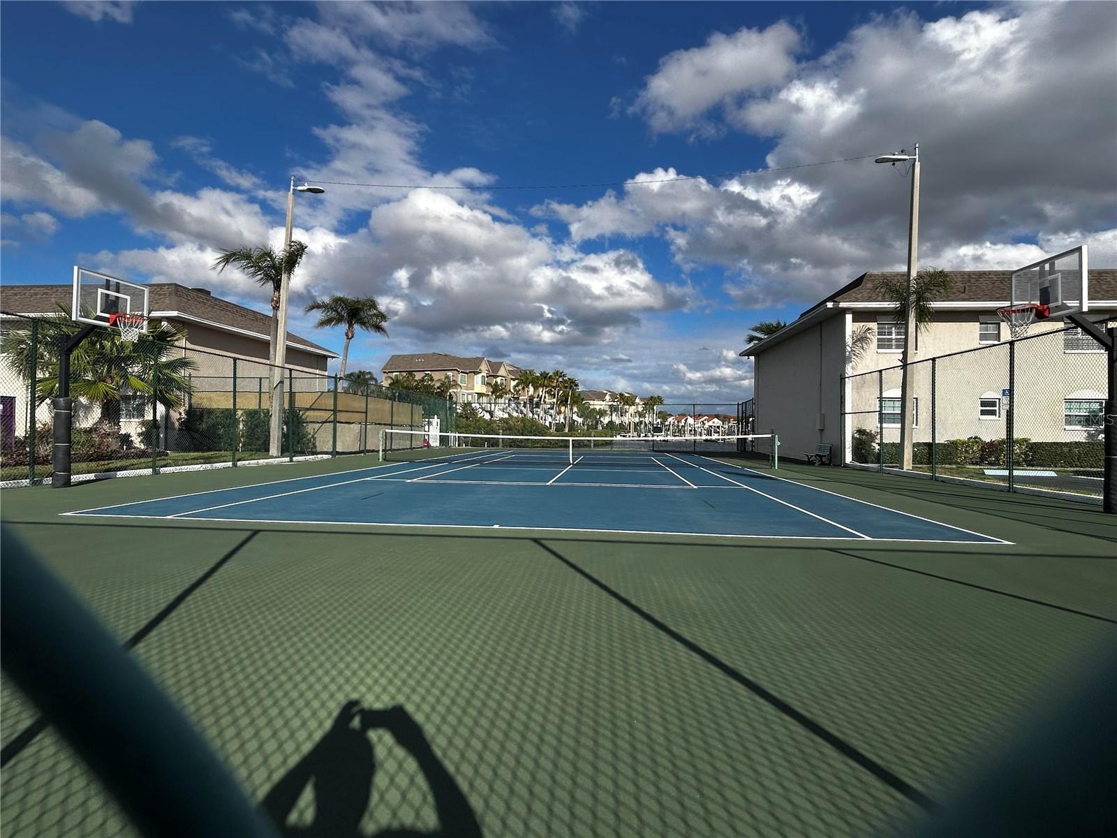 Basketball also within tennis court