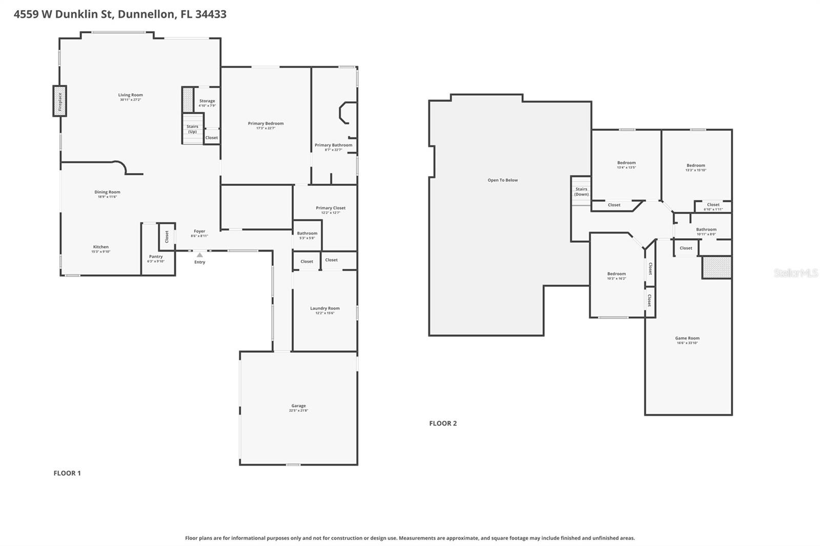 4559 W DUNKLIN ST, DUNNELLON, FL, 34433