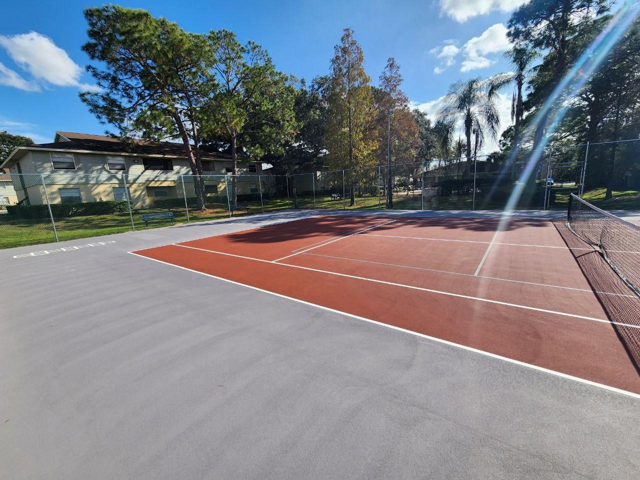 Multi-Use Court that has Tennis, Pickelball, Shuffleboad, Basketball, and other games