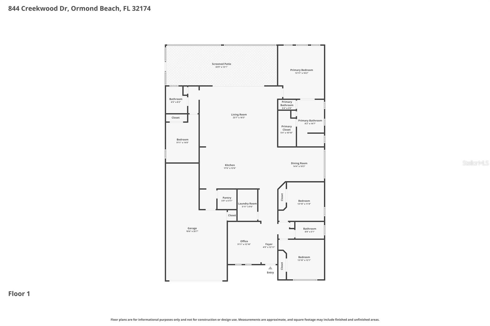 844 CREEKWOOD DR, ORMOND BEACH, FL, 32174