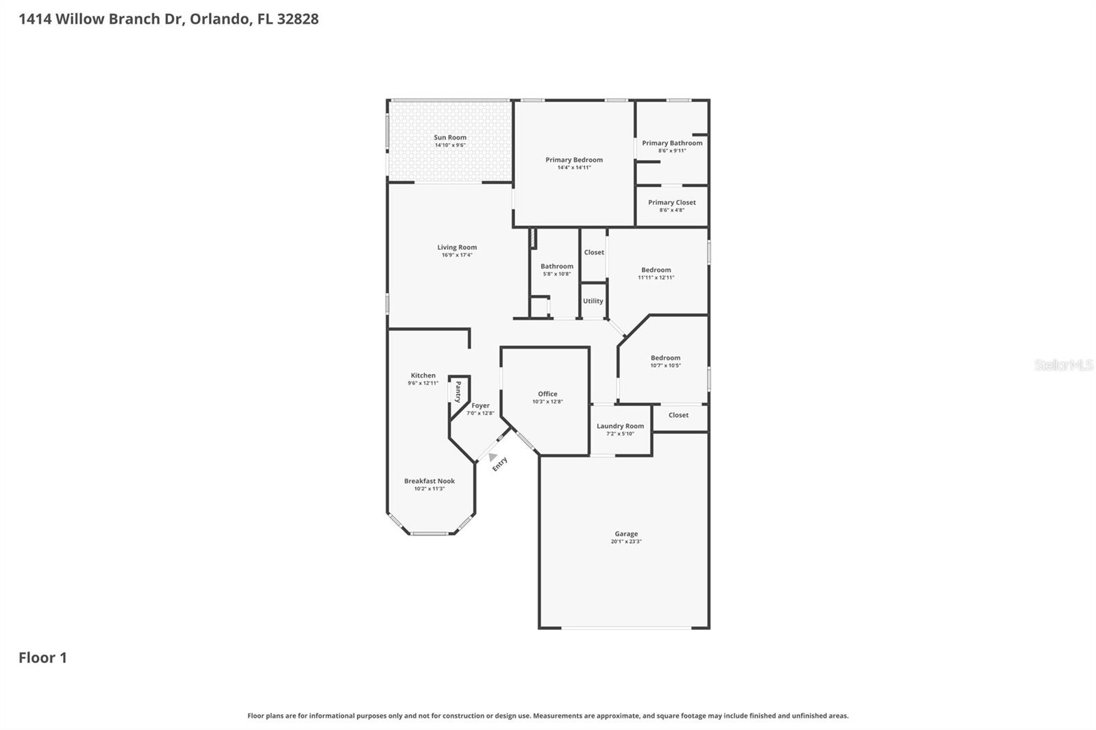 1414 WILLOW BRANCH DR, ORLANDO, FL, 32828