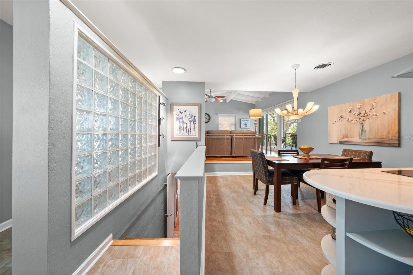 Entry area with privacy wall defining much attention to details.