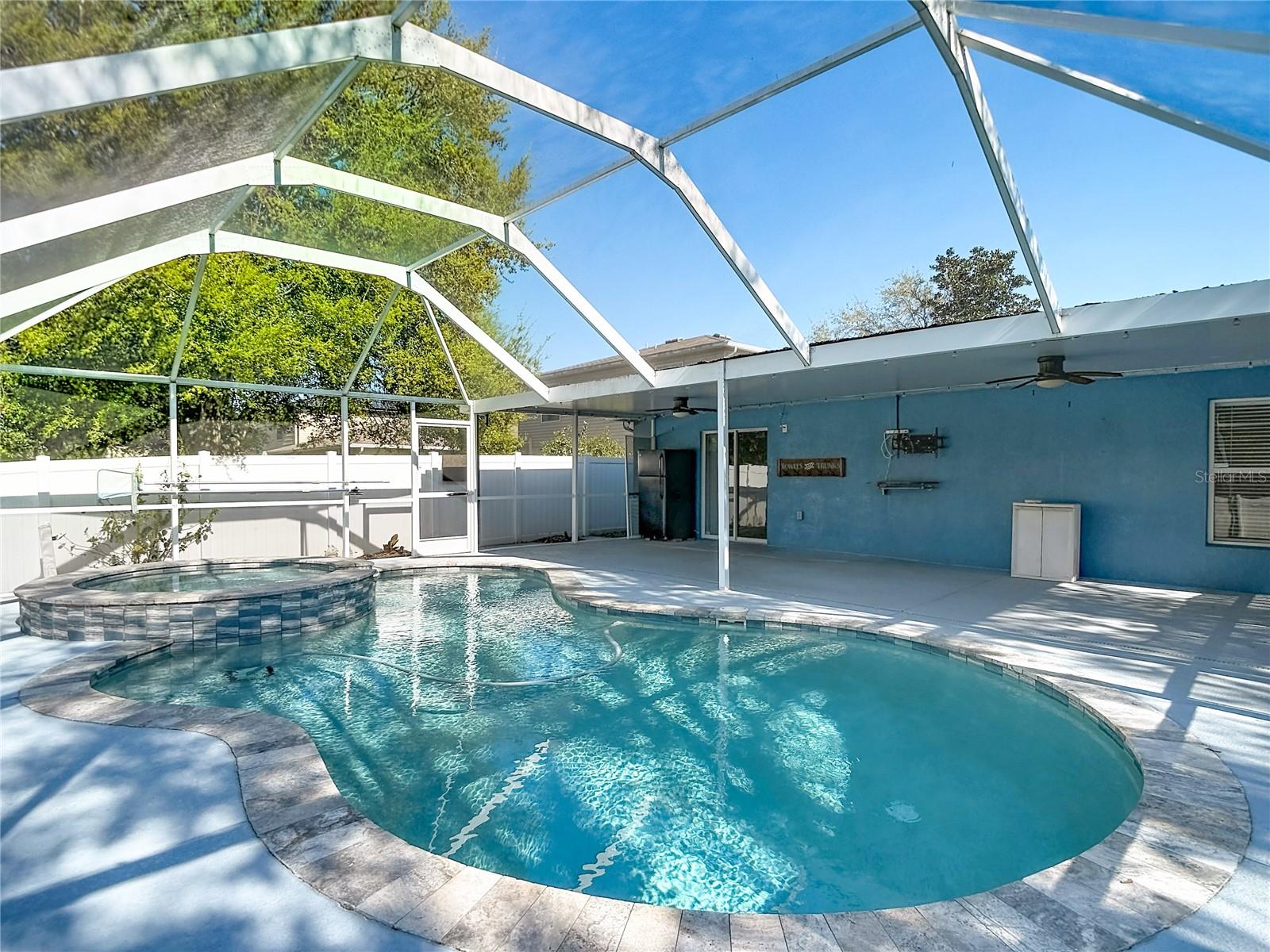 Pool with heated spa