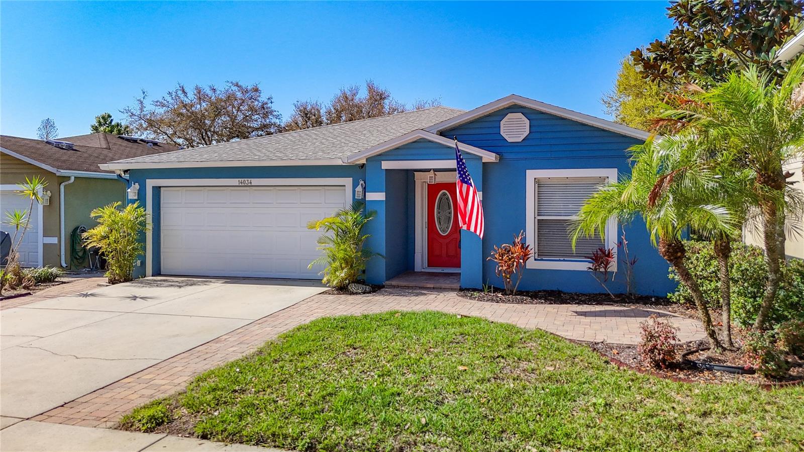 Paver patio out front