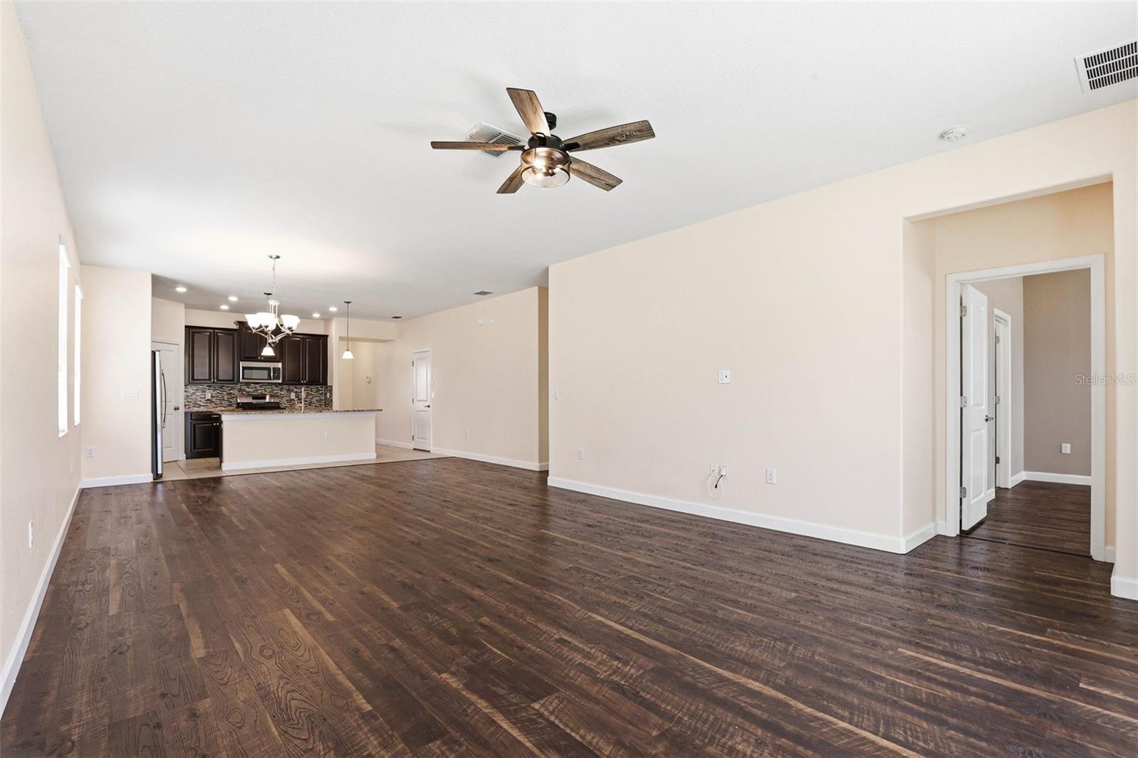 Family room and dining room