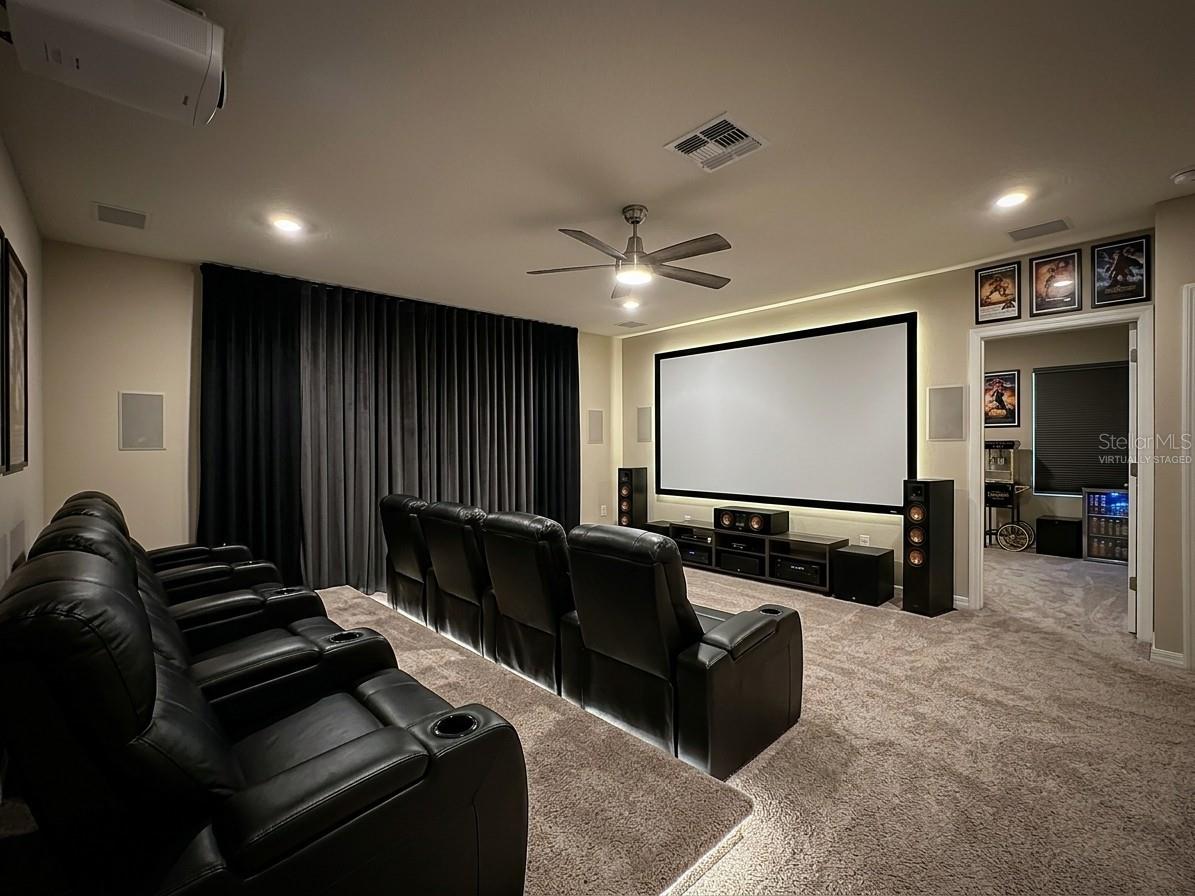 Loft Virtually Staged as Home Theater