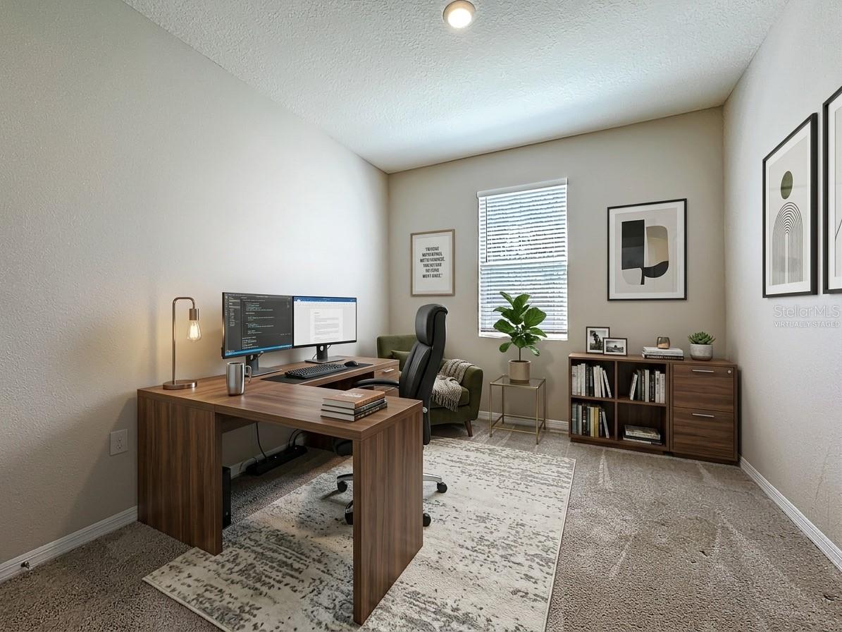 Virtually Staged Bedroom 4 as an Office