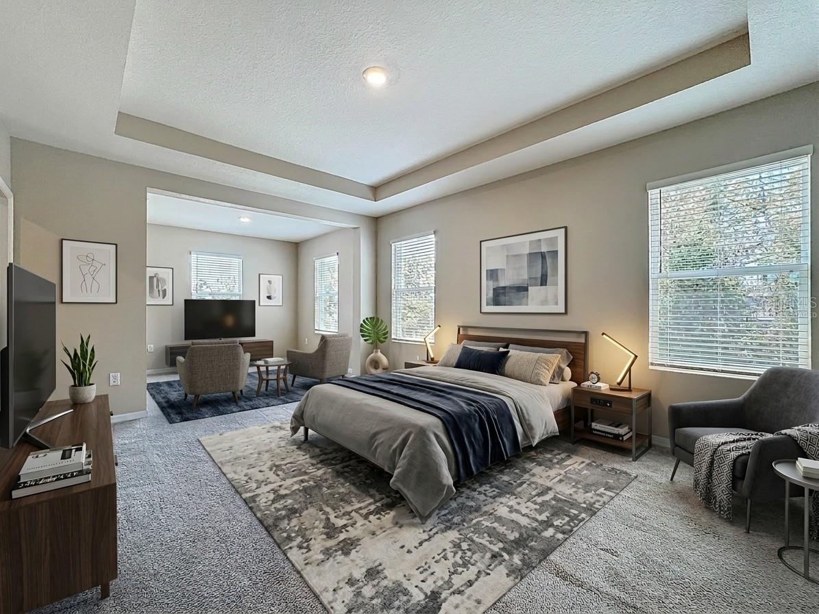 Virtually Staged Primary Bedroom