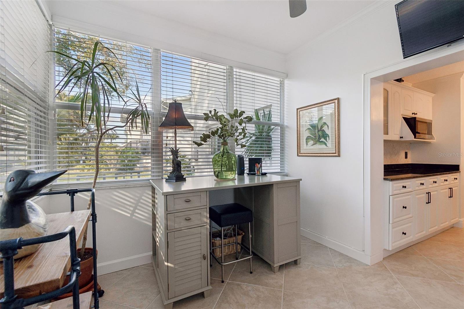 Sunroom /Office Area with abundant windows