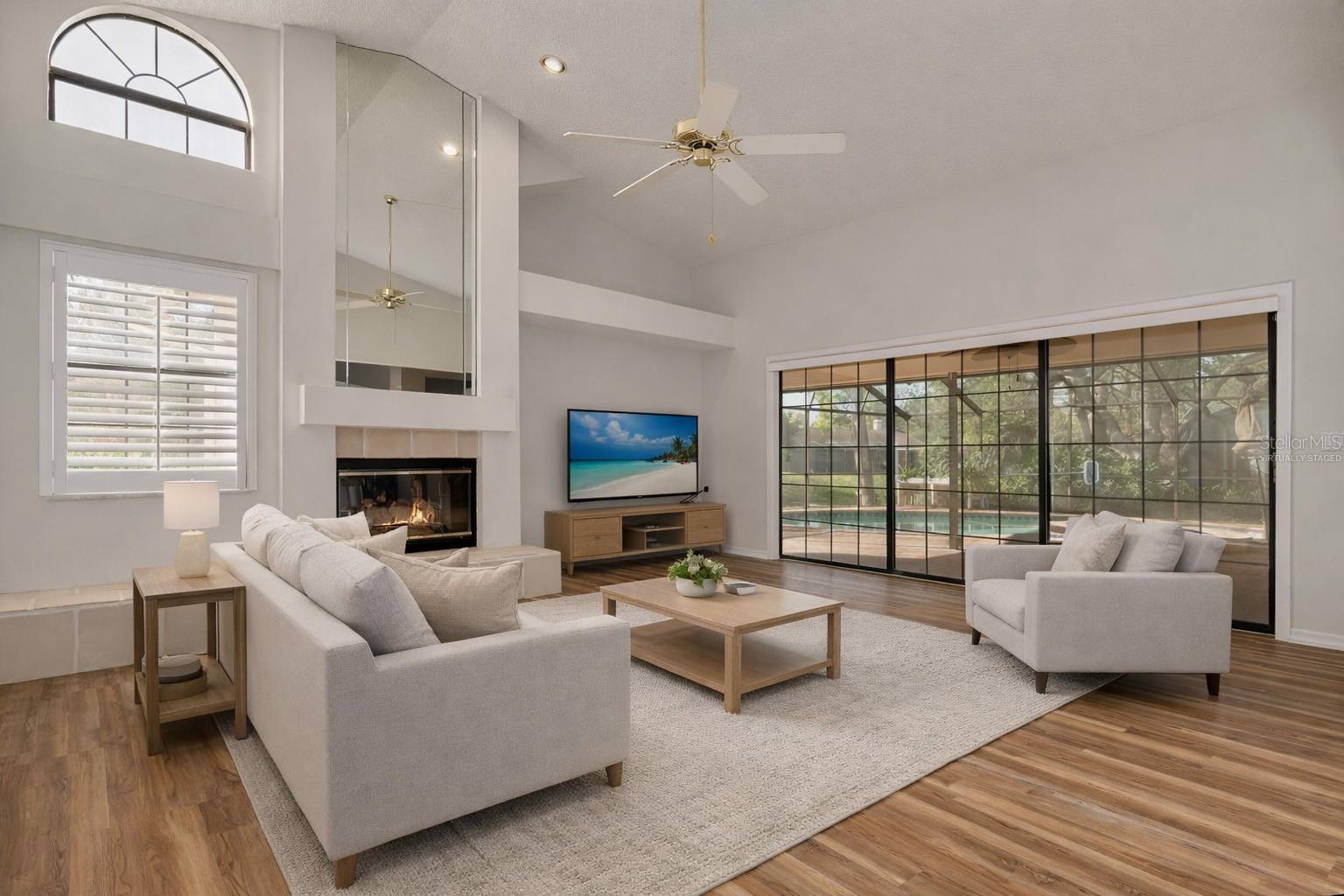 Virtually Staged Family Room