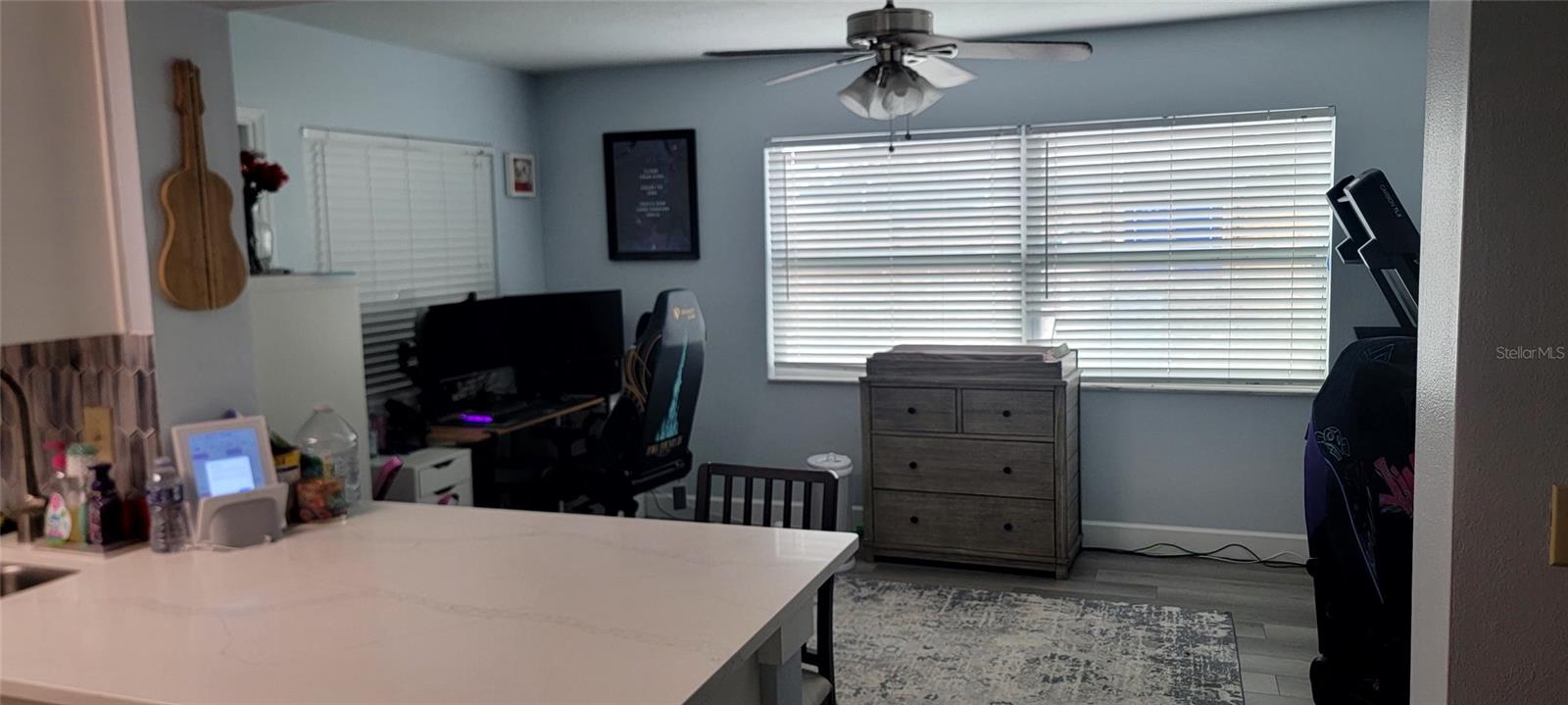 View to office/family room from kitchen