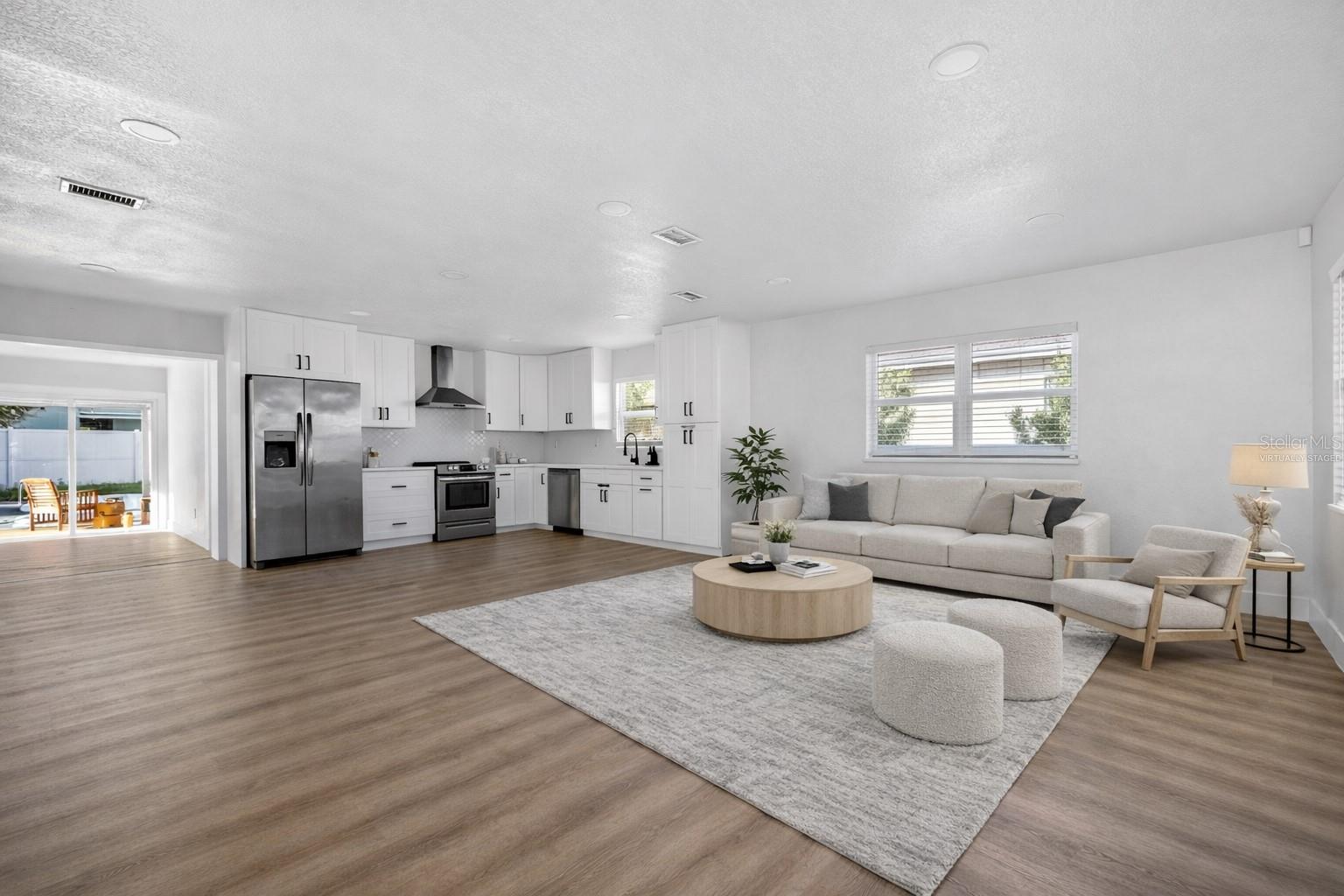 Virtually staged living room