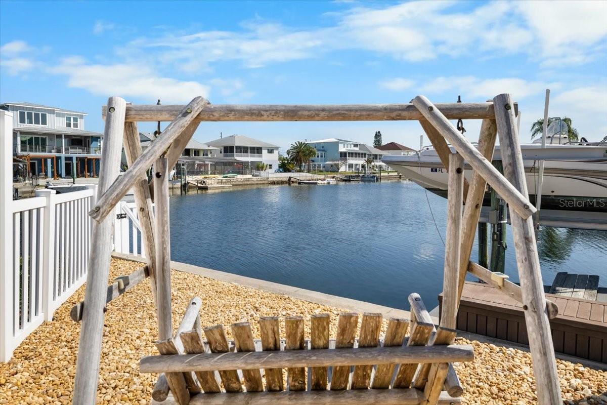 Open patio with swing