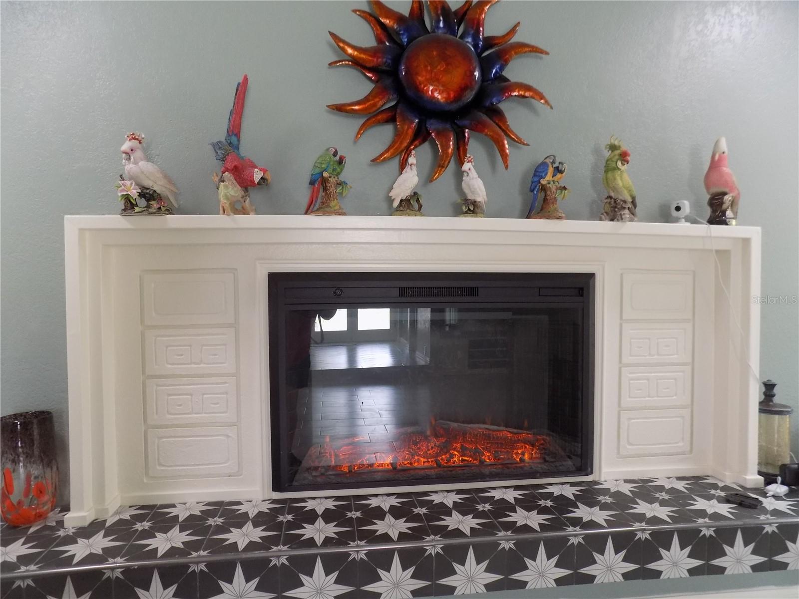 Beautifully updated eclectic fire place