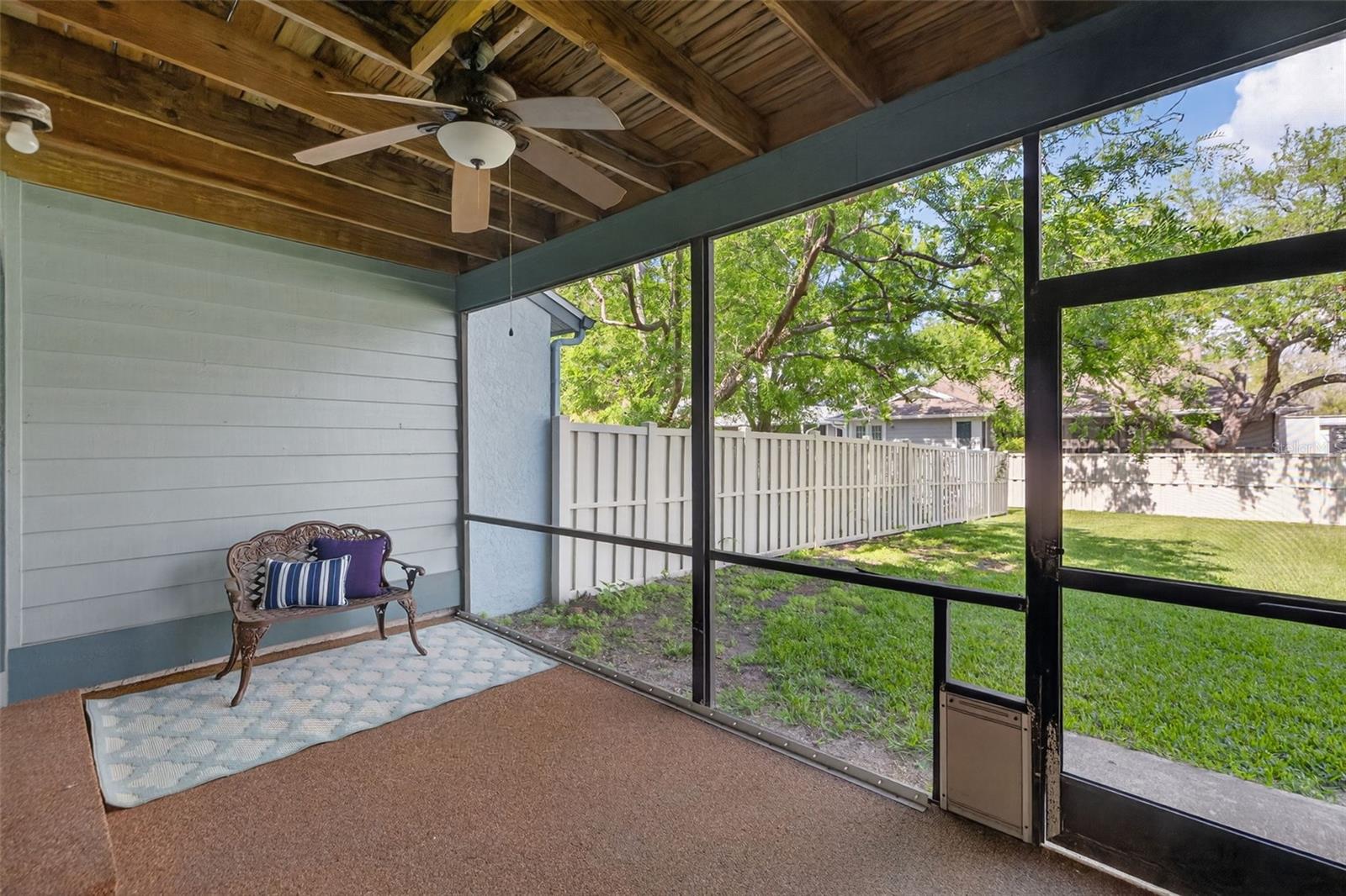 Screened Porch off of the living and dining area