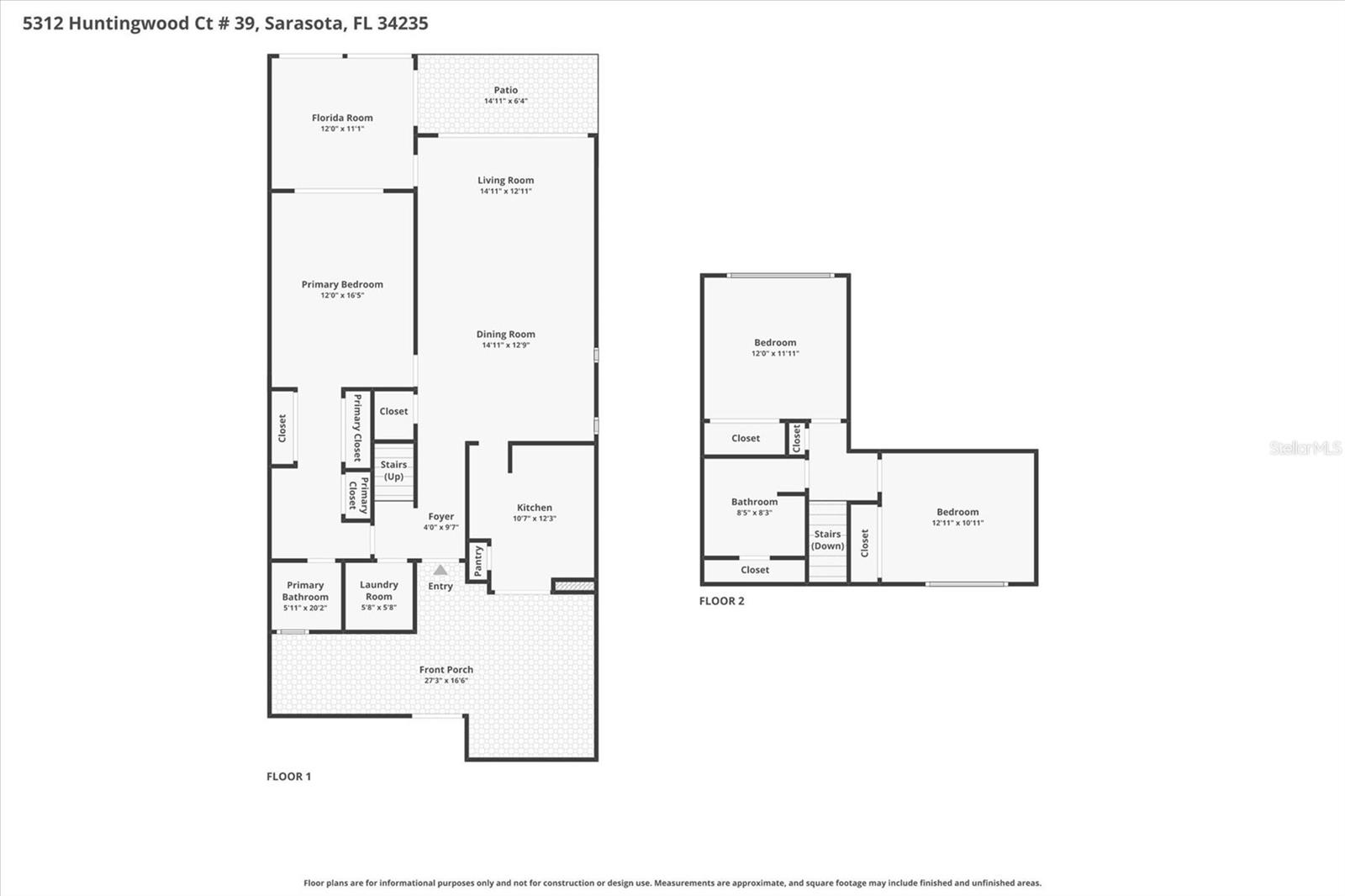5312 HUNTINGWOOD CT #39, SARASOTA, FL, 34235