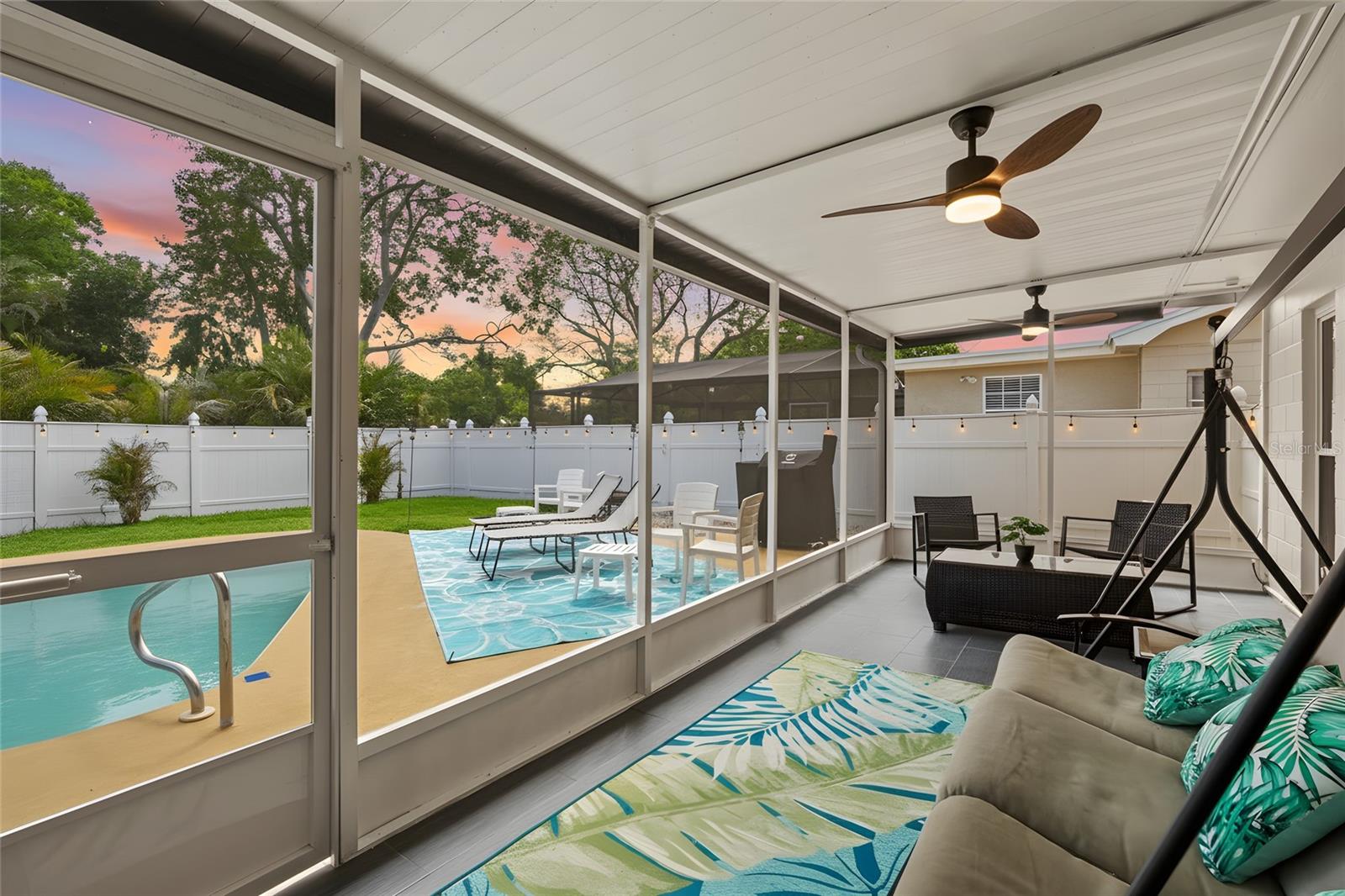 Huge screened-in patio—perfect for year-round Florida living.