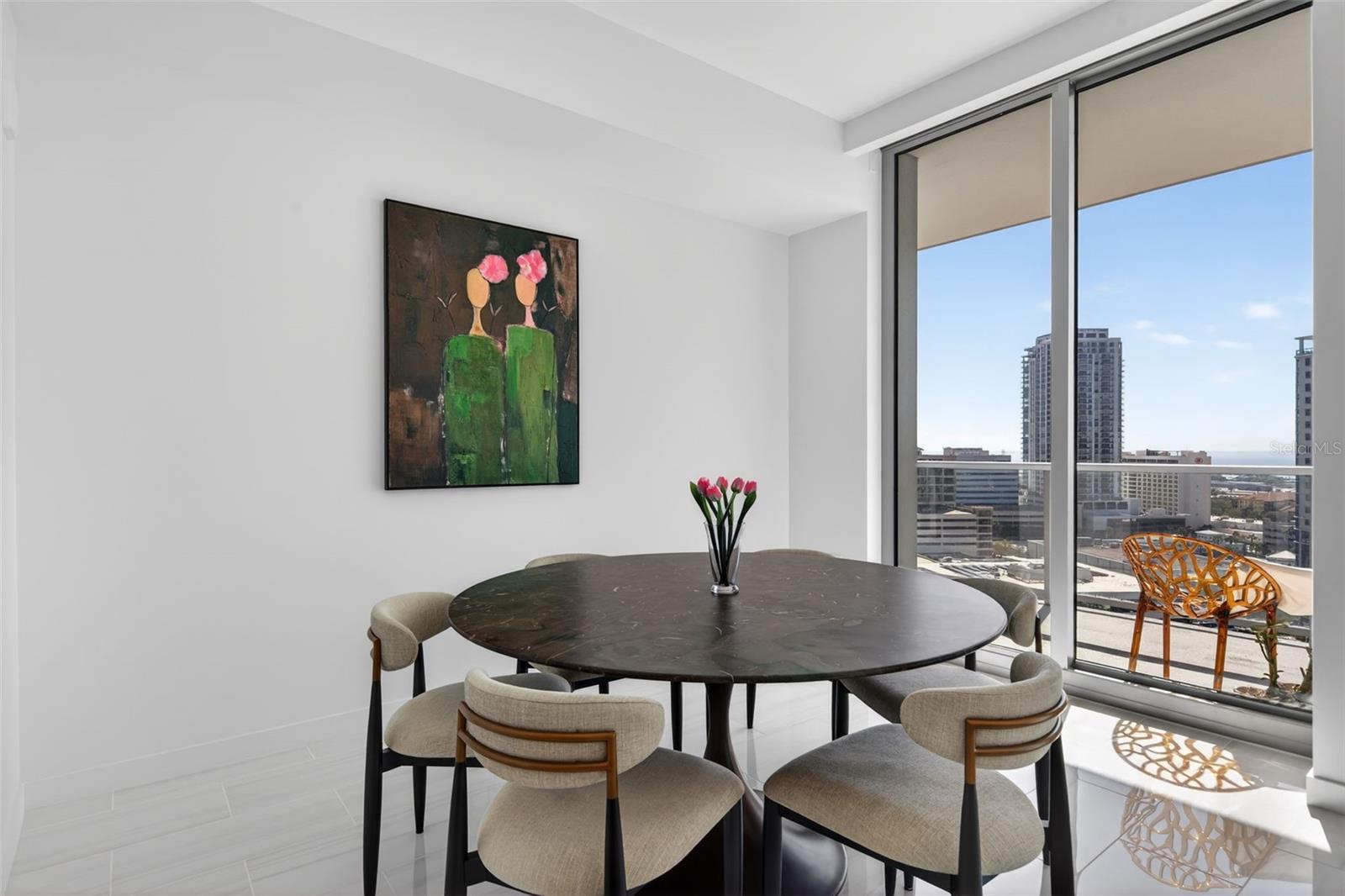 featuring sliders leading to the terrace