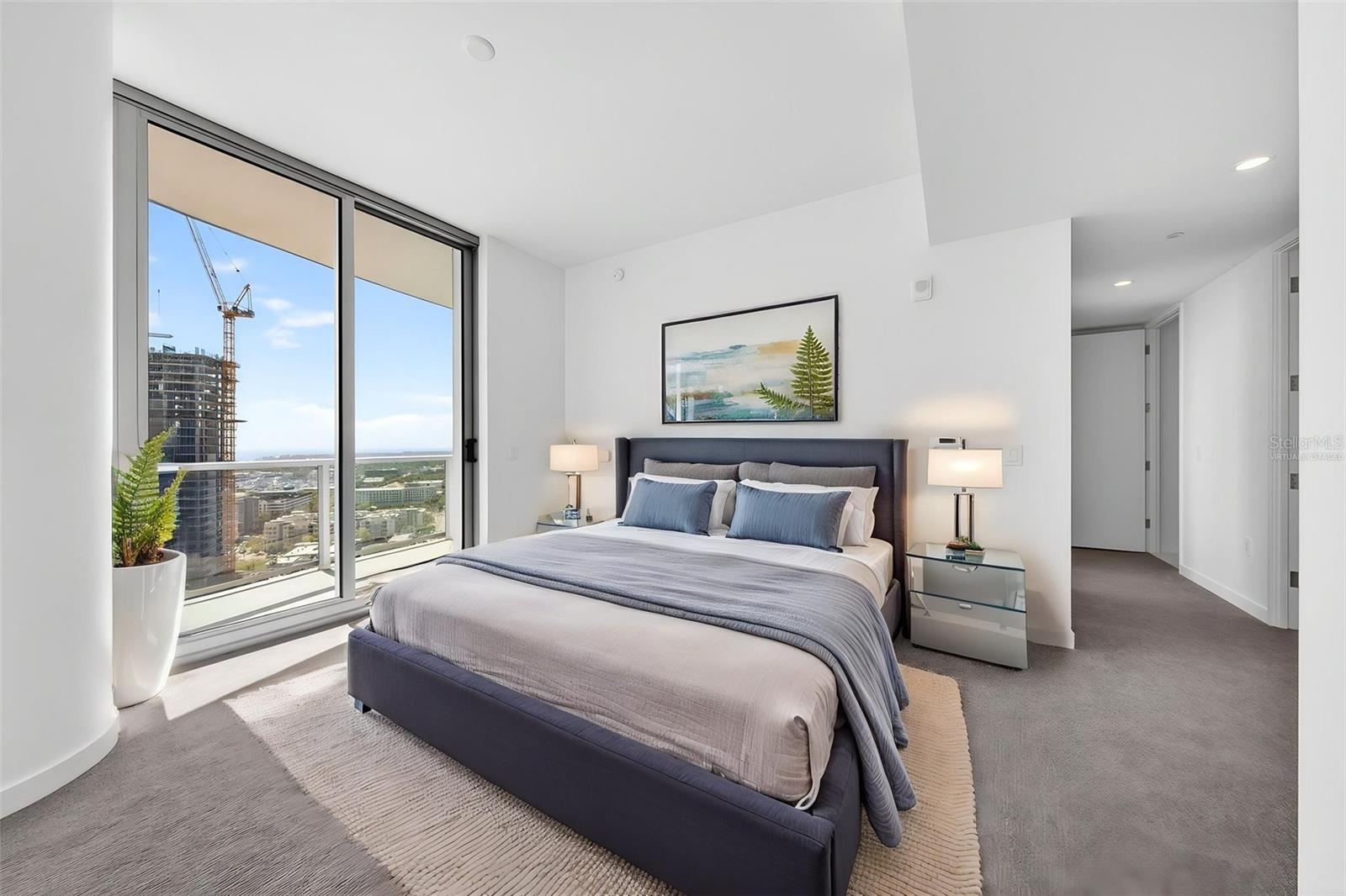 Virtually Staged Primary Bedroom from different angle