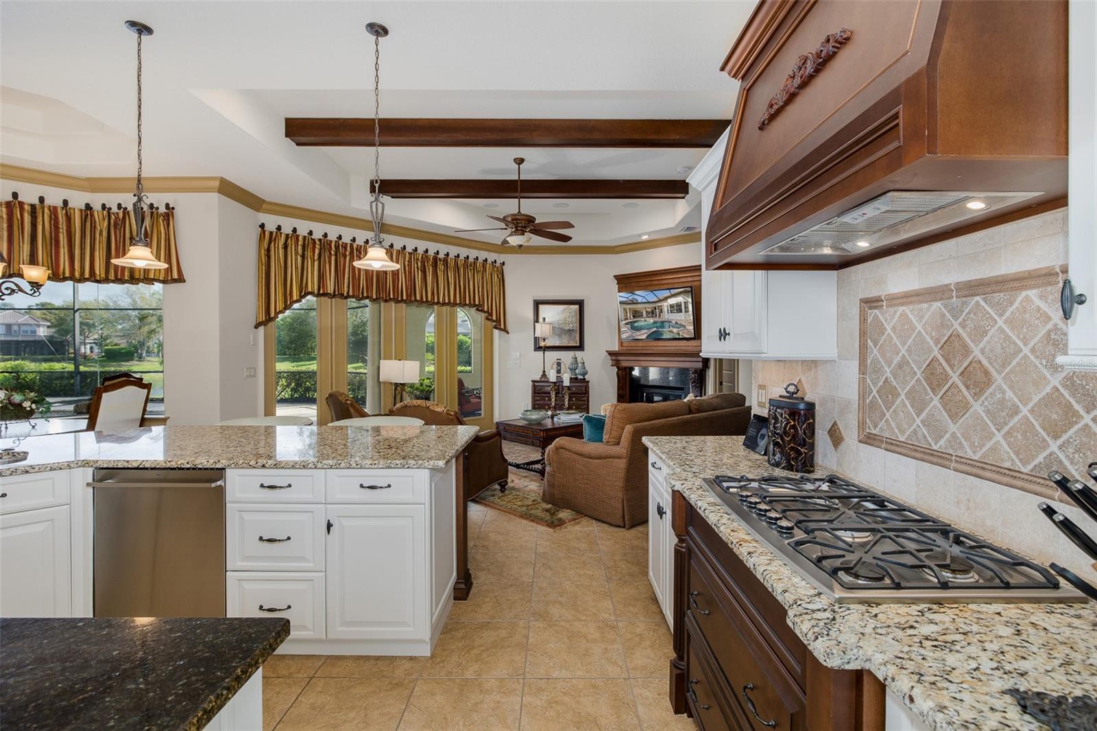 Kitchen looking into Family Room
