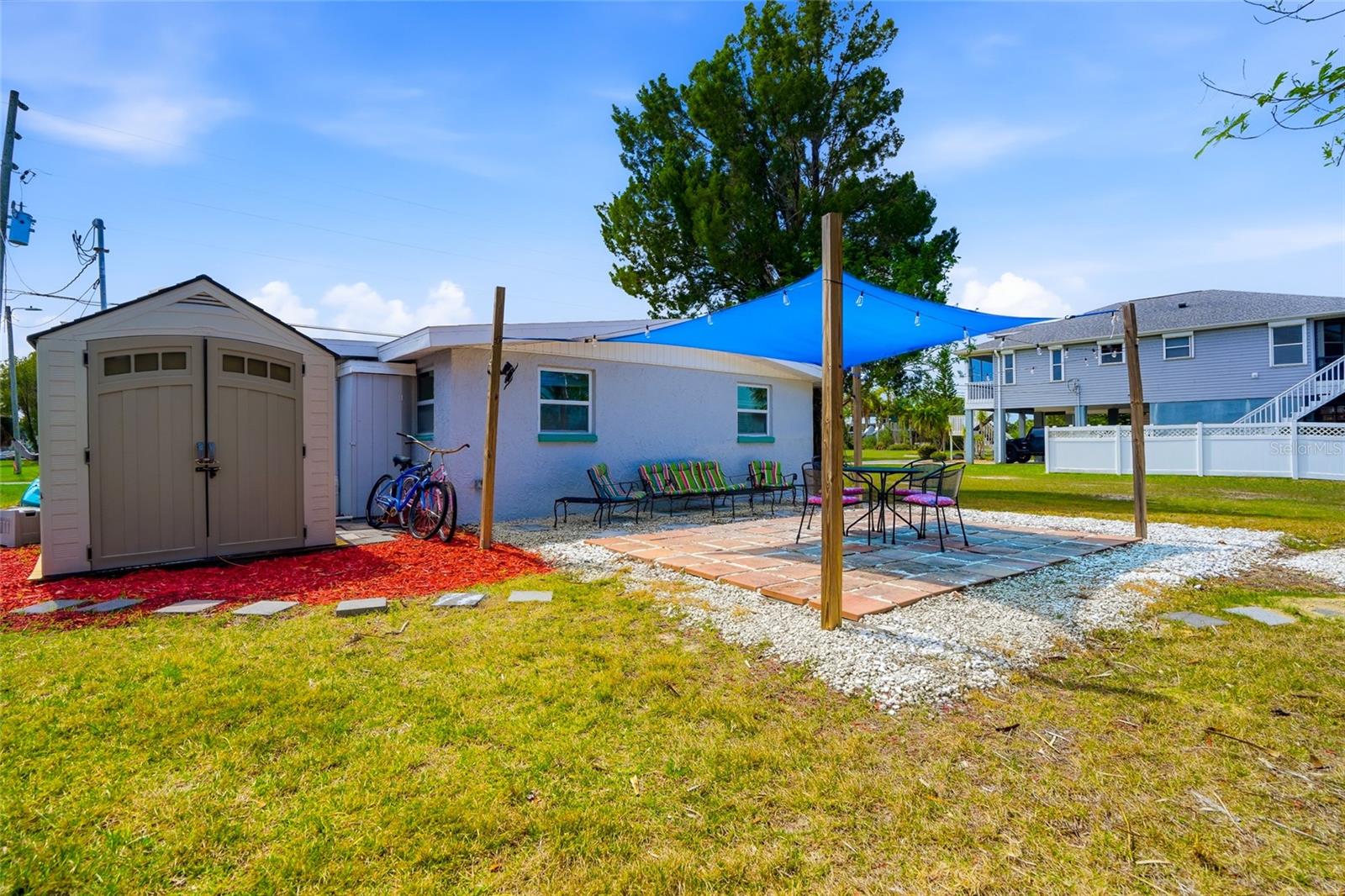 storage shed for beach items, bikes, yard tools, and more
