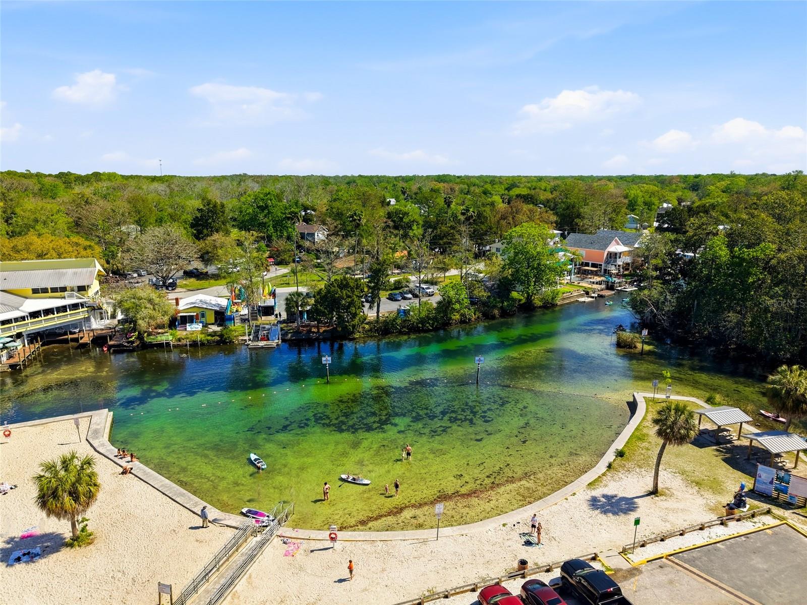 crystal clear spring water, beach, restaurants, kayaks, paddleboards, boats, swimming!