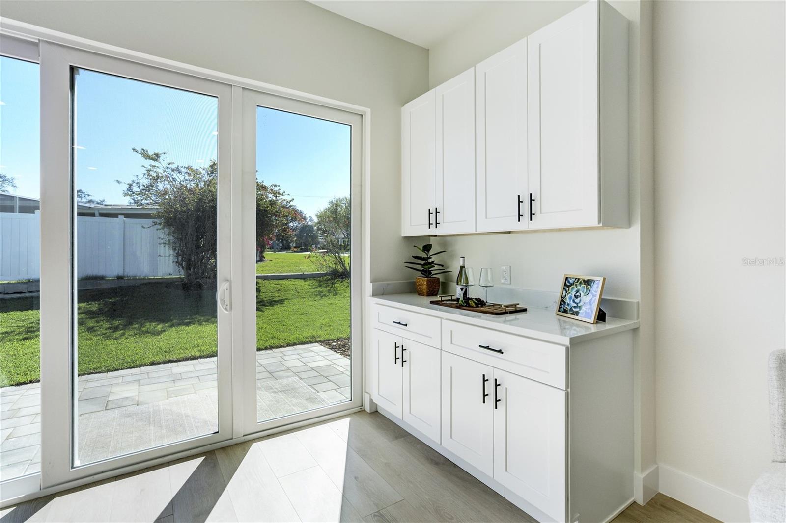 Dry bar in great room