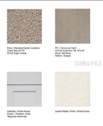 12419 Gust Court design Selections.  Home is under construction and selections are subject to change.