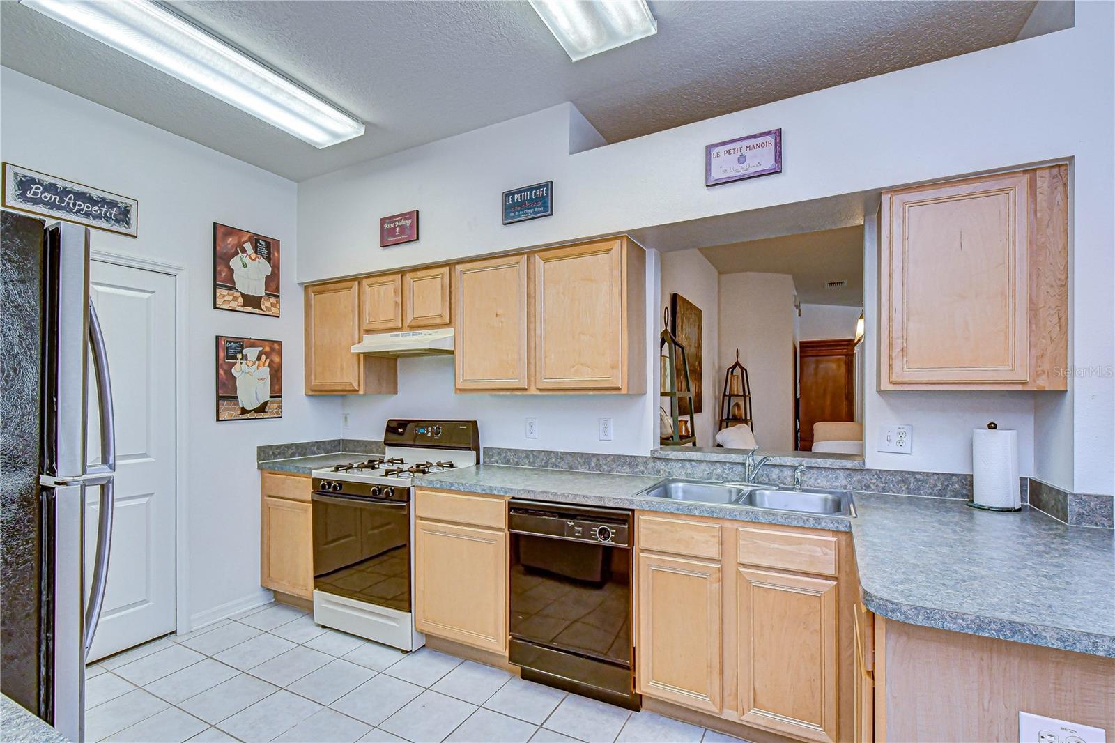 Having a nice open view to the living/dining area allows the chef to enjoy their guests while cooking!