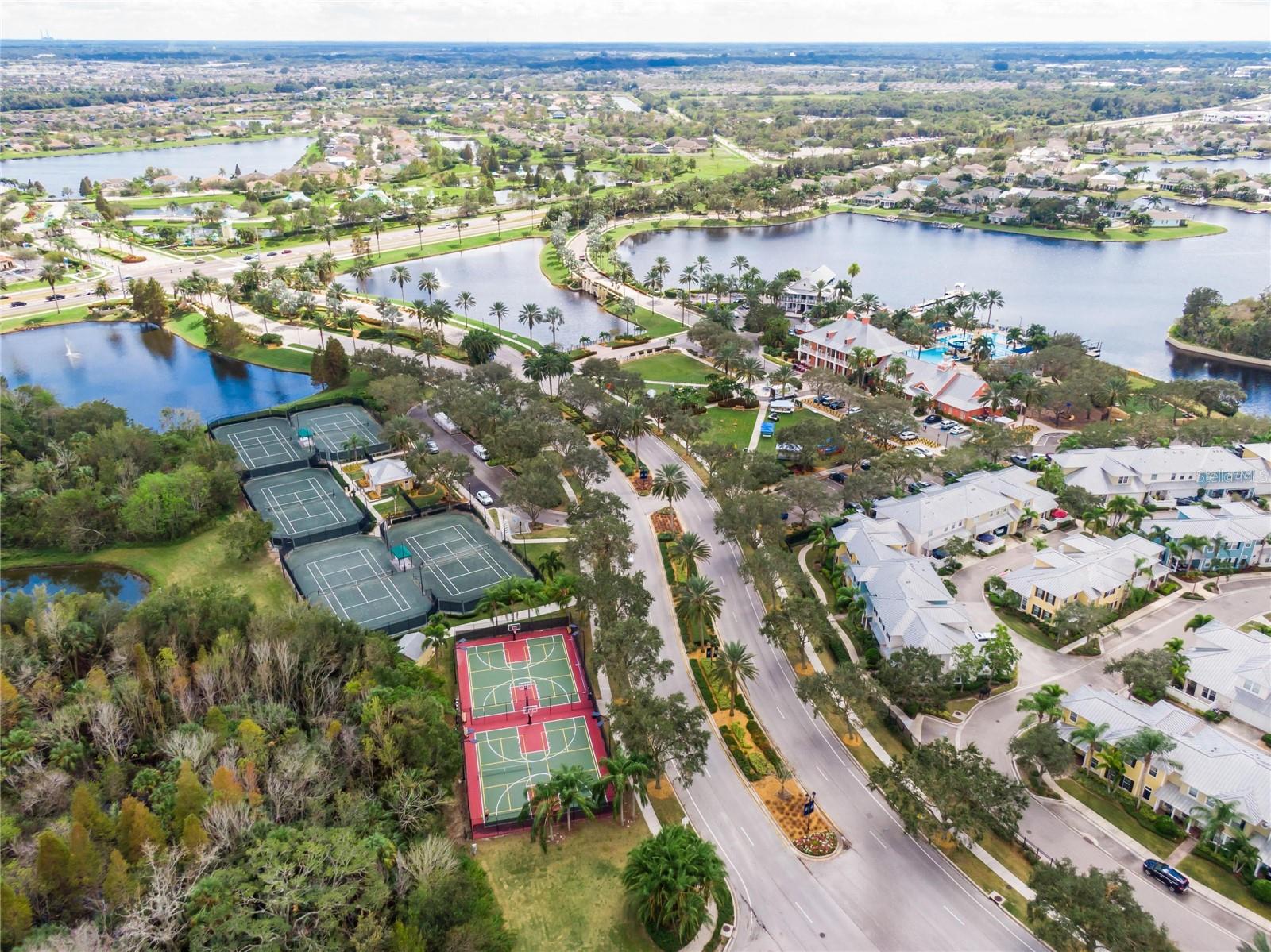 Aerial Tennis Courts