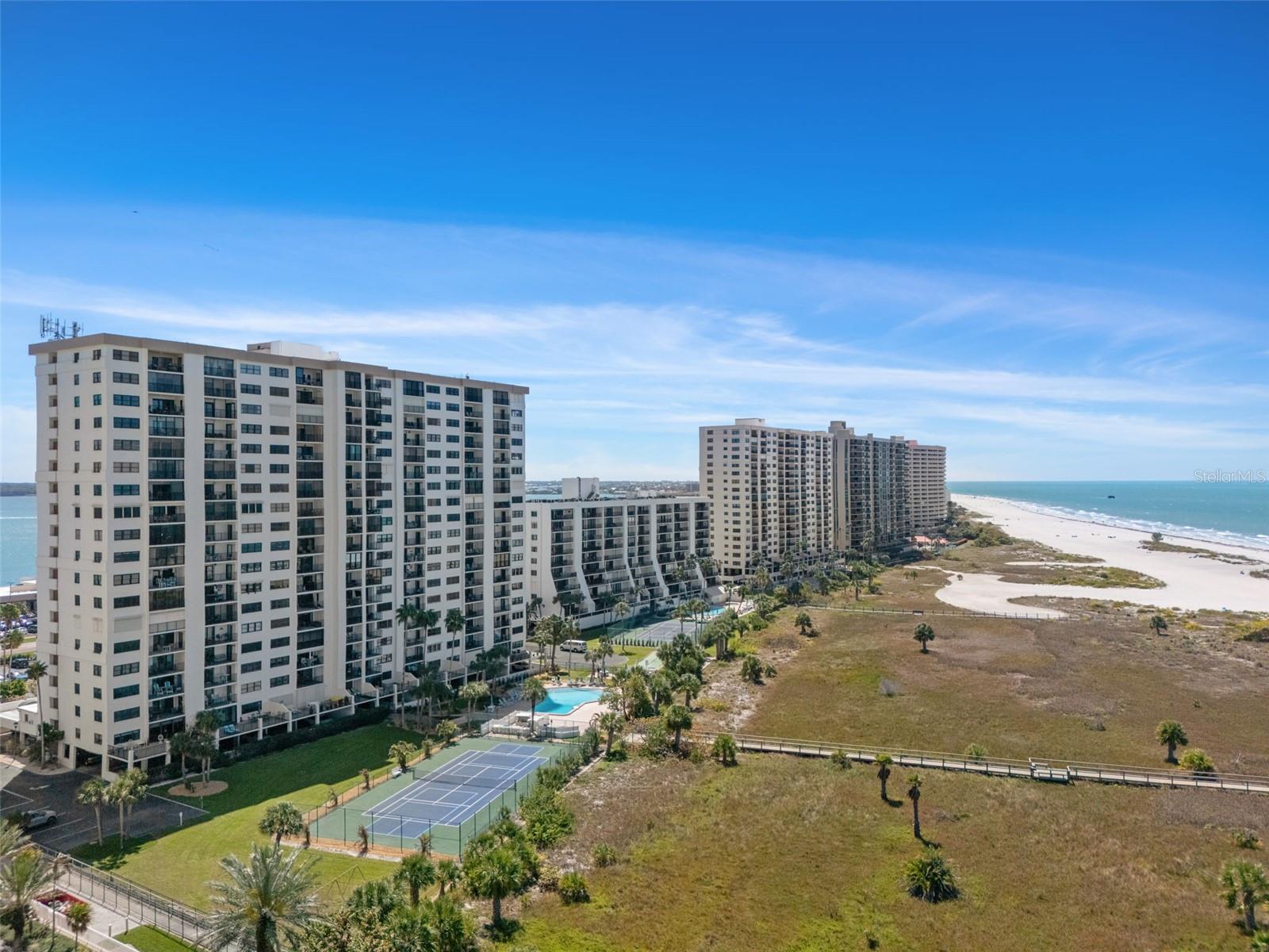 View of property looking north to south down the beach