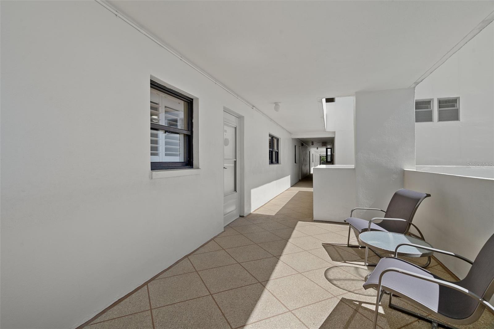 Patio/sitting area outside of unit 303